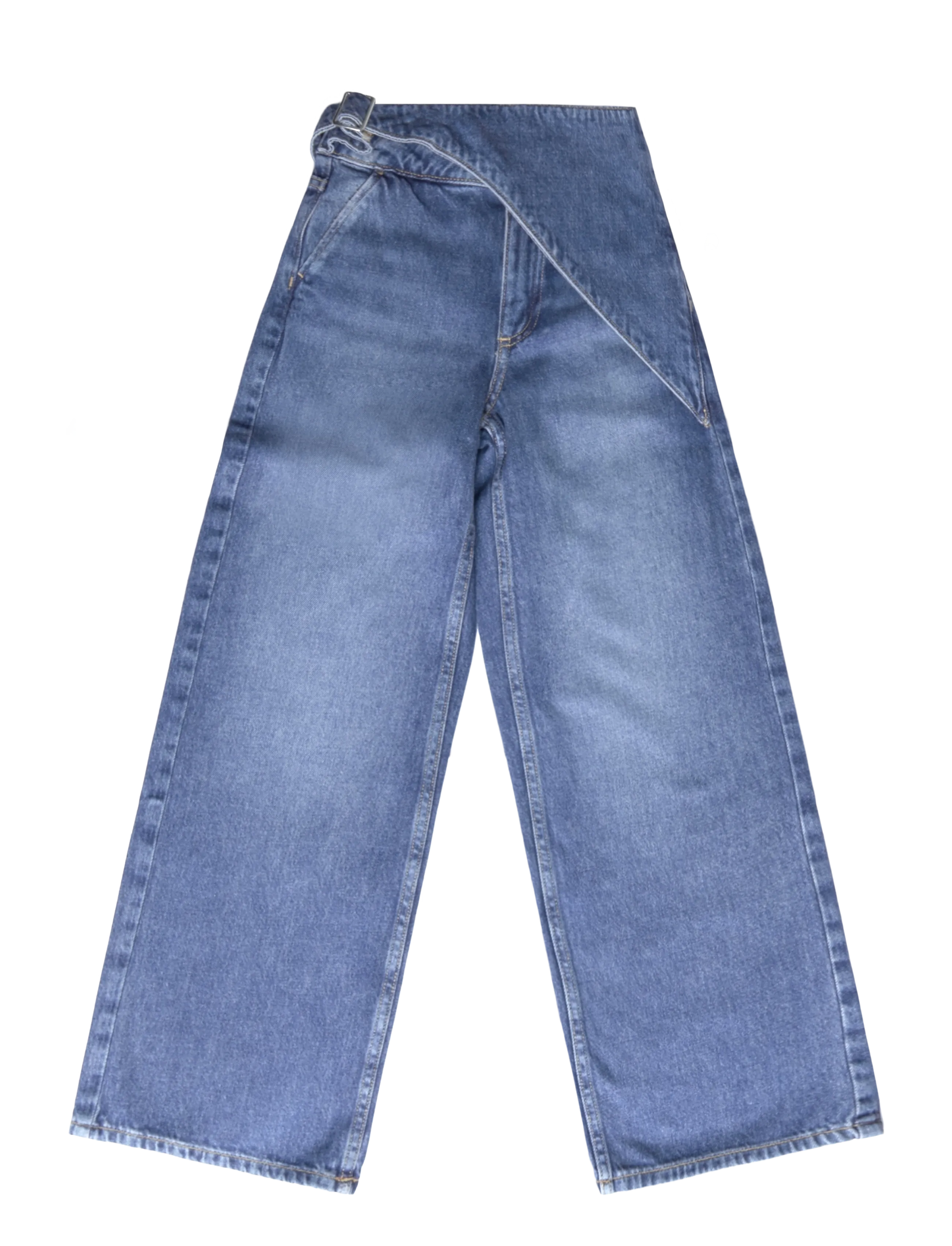 Mango Wide-leg jeans with scarf detail - Tøj - OPEN BLUE / blue