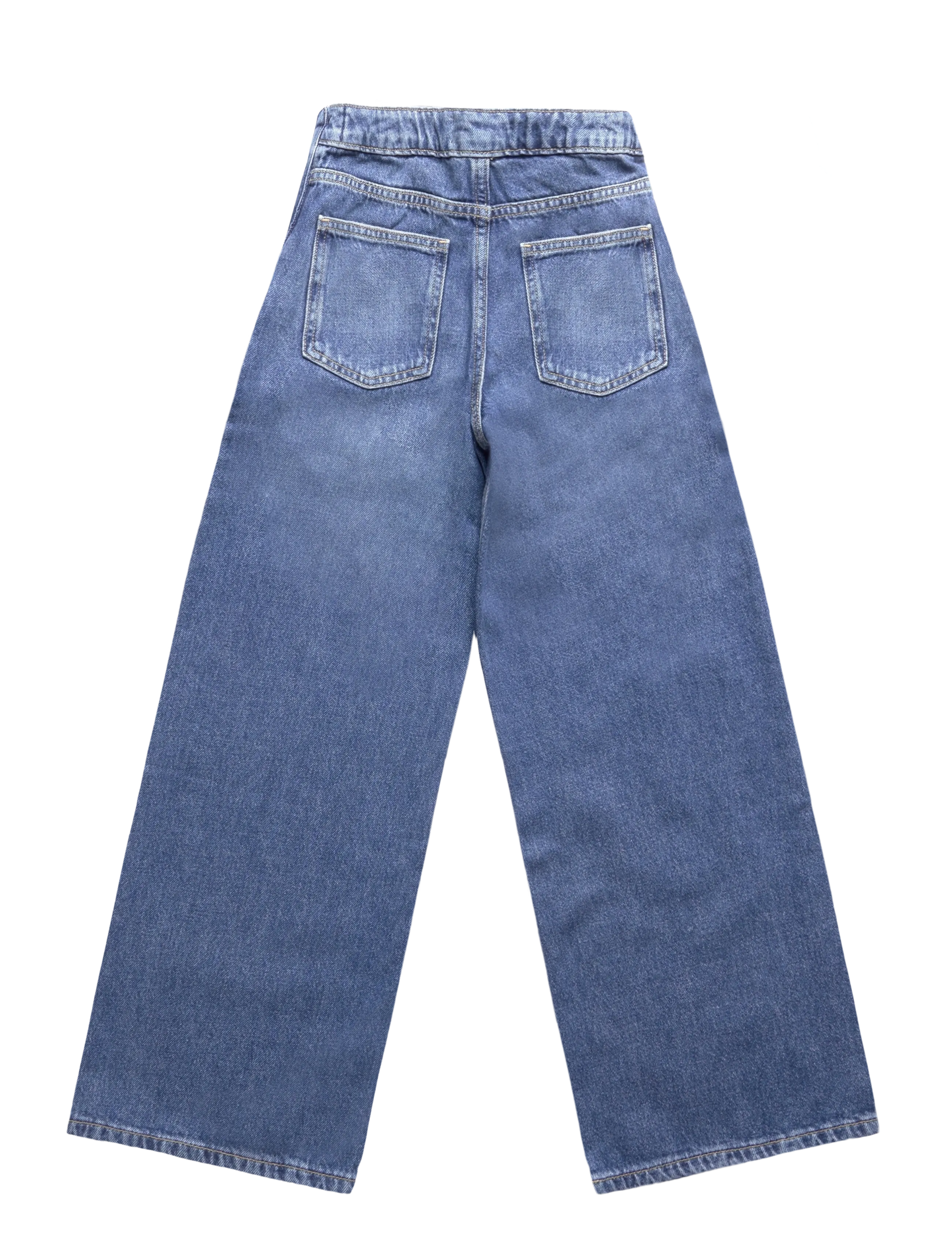 Mango - Wide-leg jeans with scarf detail - brede jeans - open blue - 1