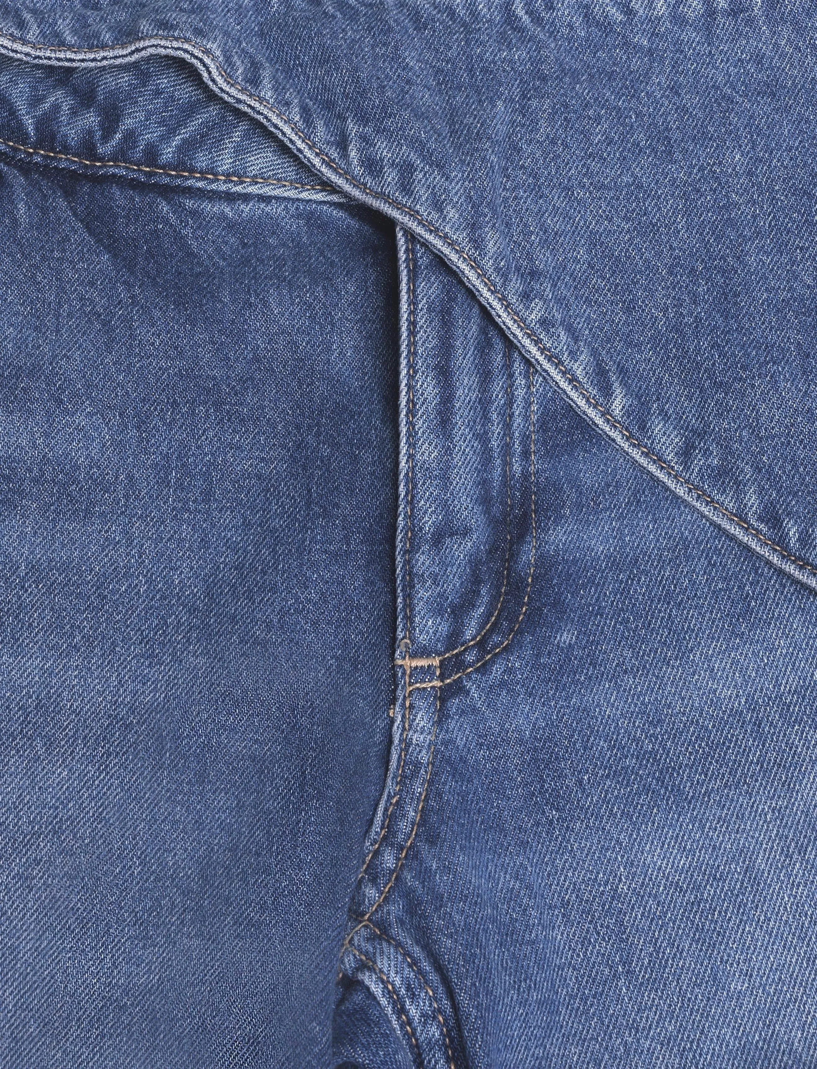 Mango - Wide-leg jeans with scarf detail - brede jeans - open blue - 2