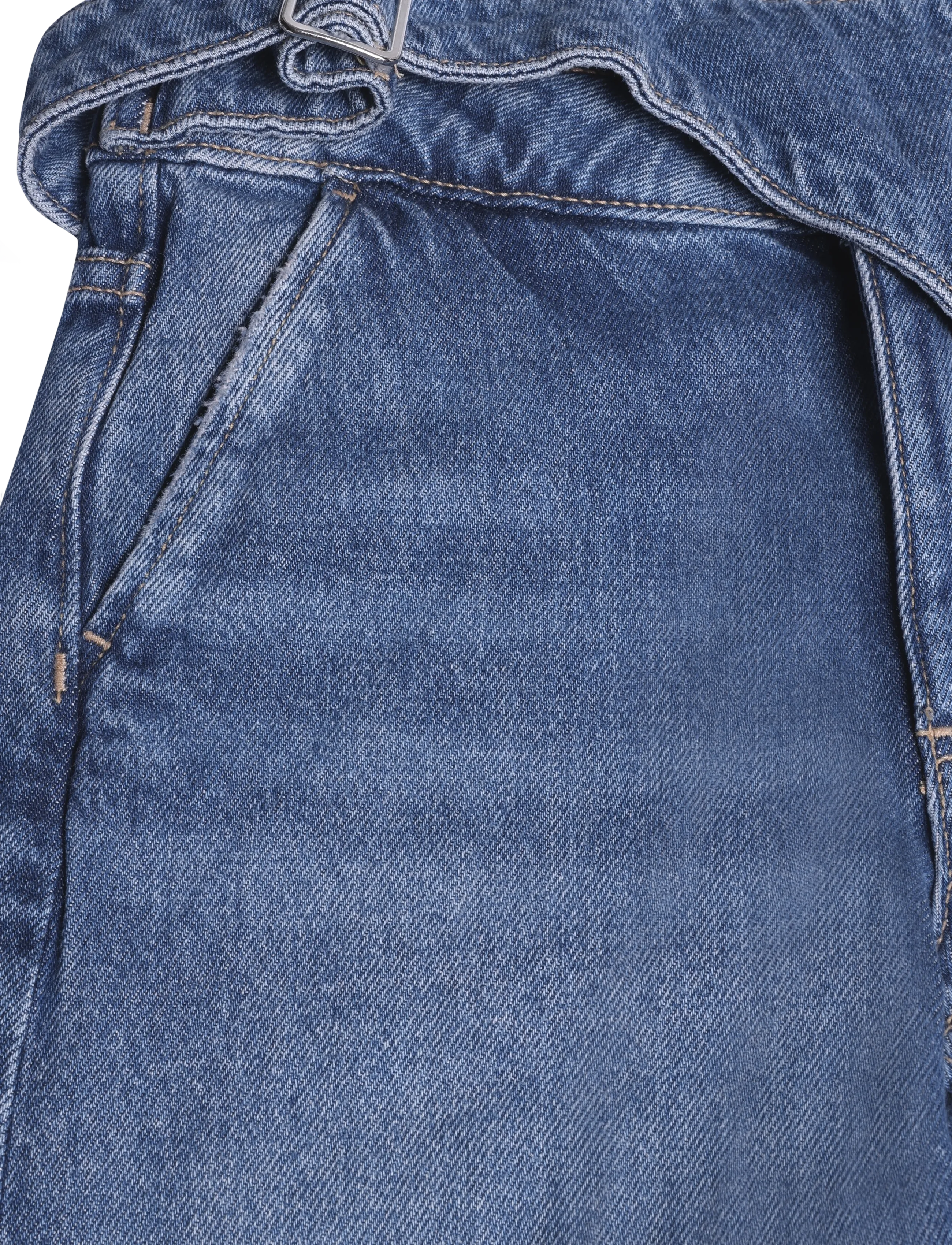 Mango - Wide-leg jeans with scarf detail - brede jeans - open blue - 4