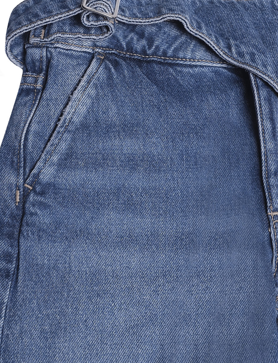 Mango - Wide-leg jeans with scarf detail - brede jeans - open blue - 4