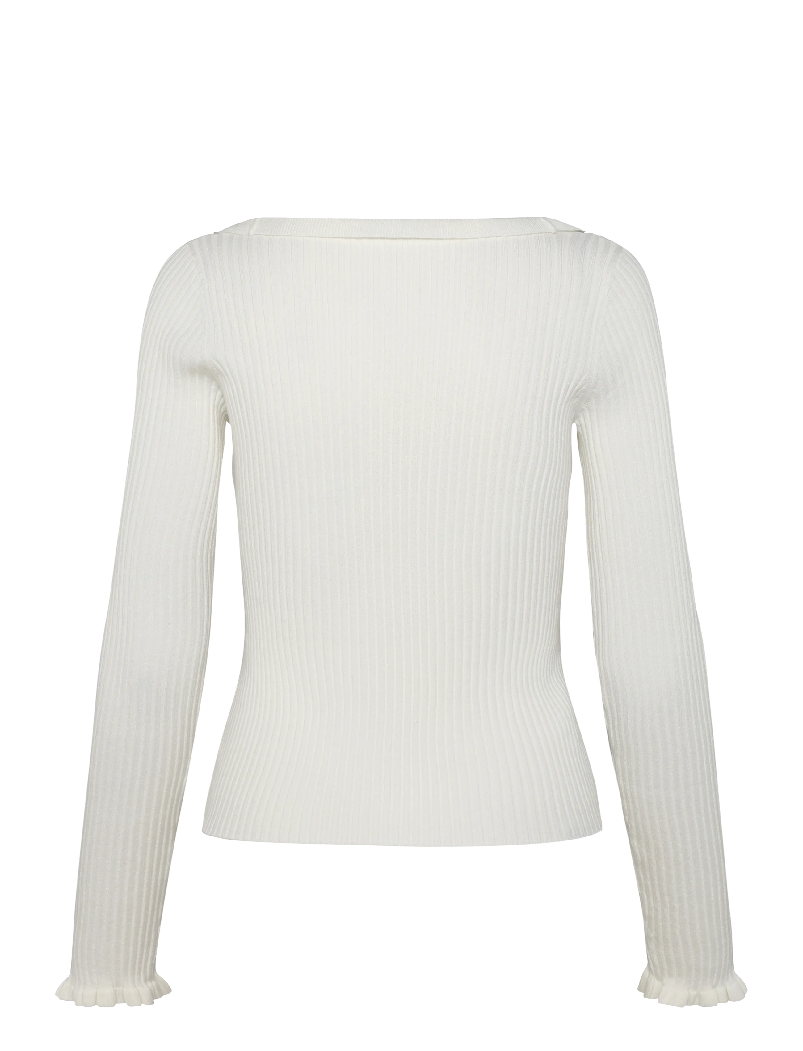 Mango - Ribbed ruffle cardigan - cardigans - light beige - 2