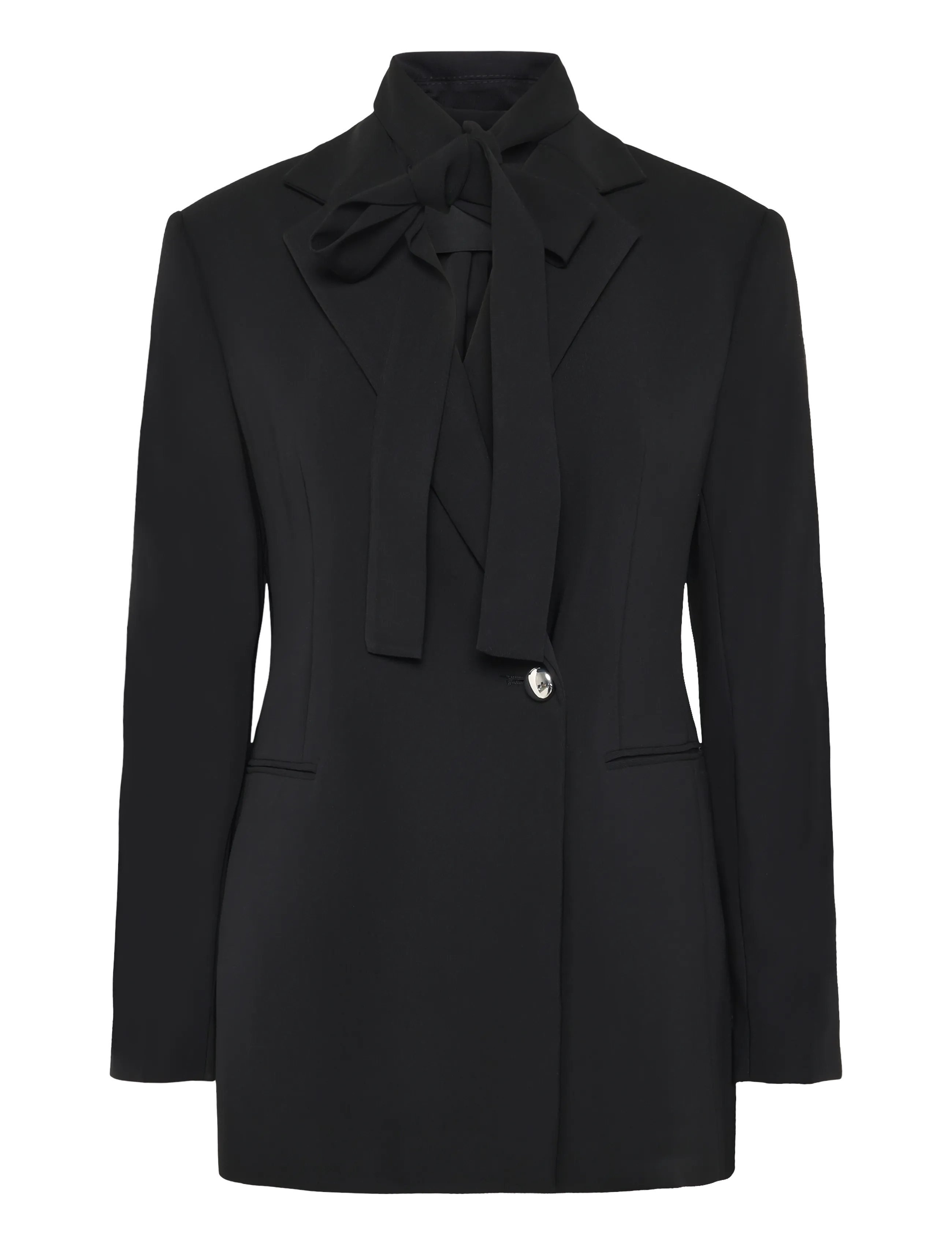 Mango Double-breasted belted suit blazer - Vaatteet - BLACK / black