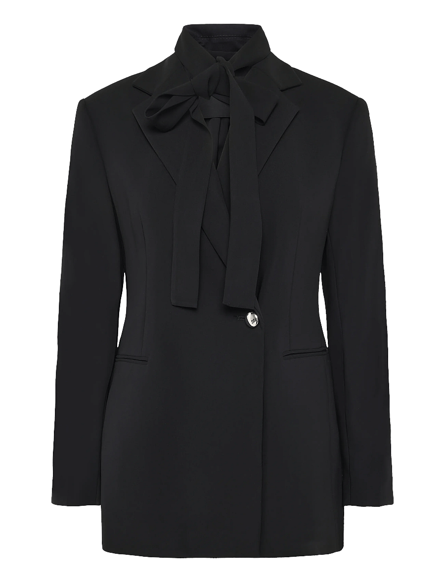 Mango - Double-breasted belted suit blazer - kavajer med skärp - black - 1