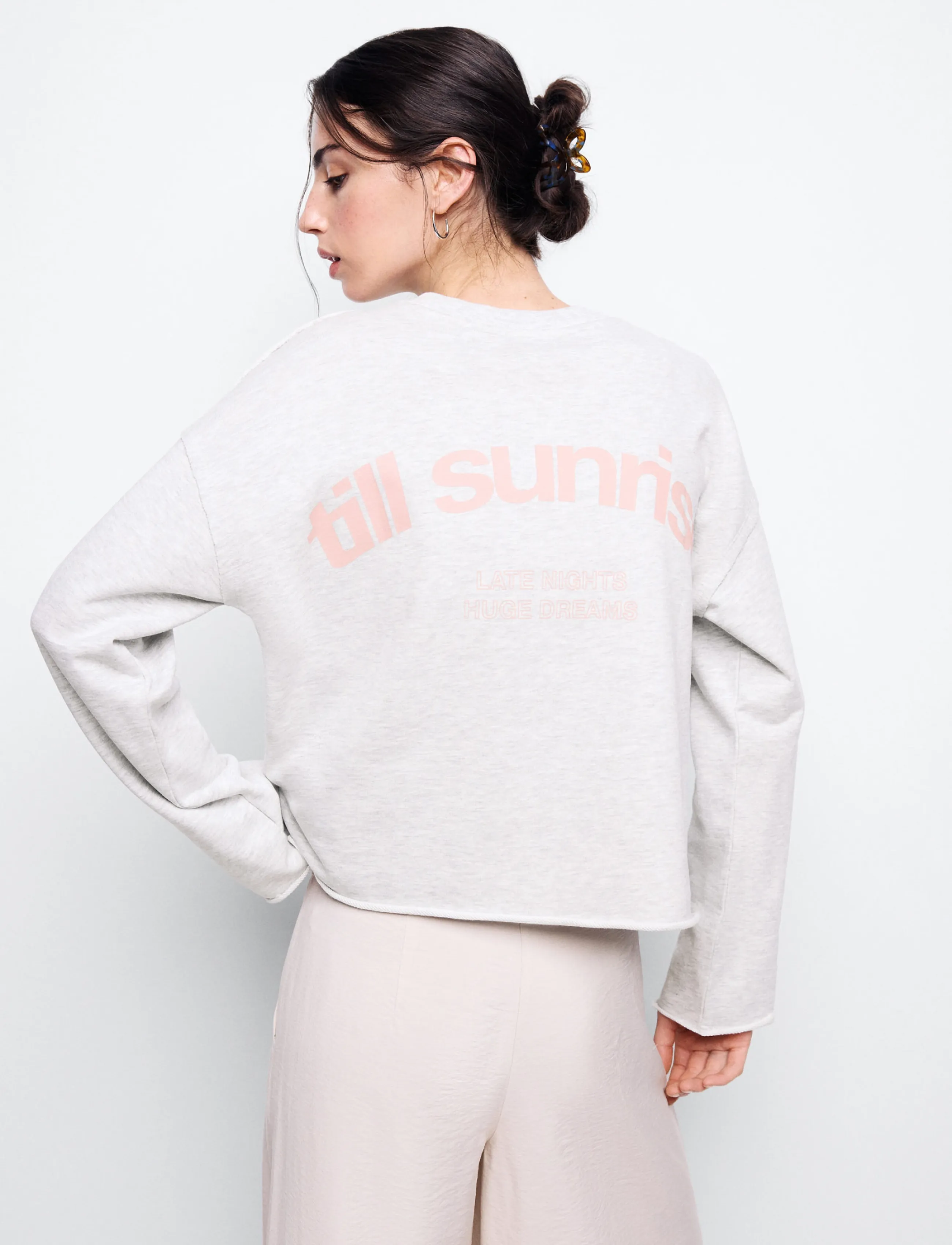 Mango - Sweatshirt with printed text - sweatshirts - lt pastel grey - 2