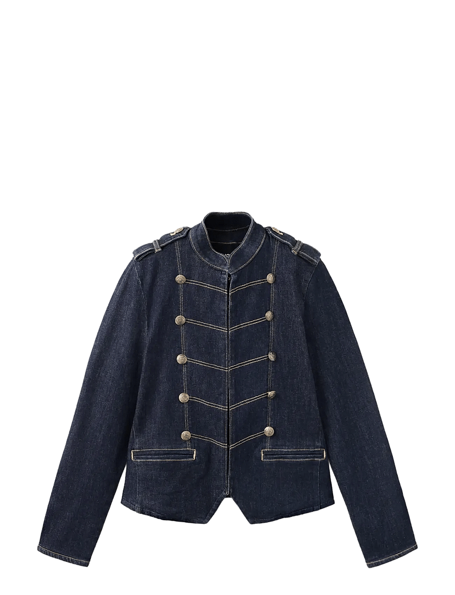Mango - Denim jacket with decorative frog fastenings - forårsjakker - open blue - 1