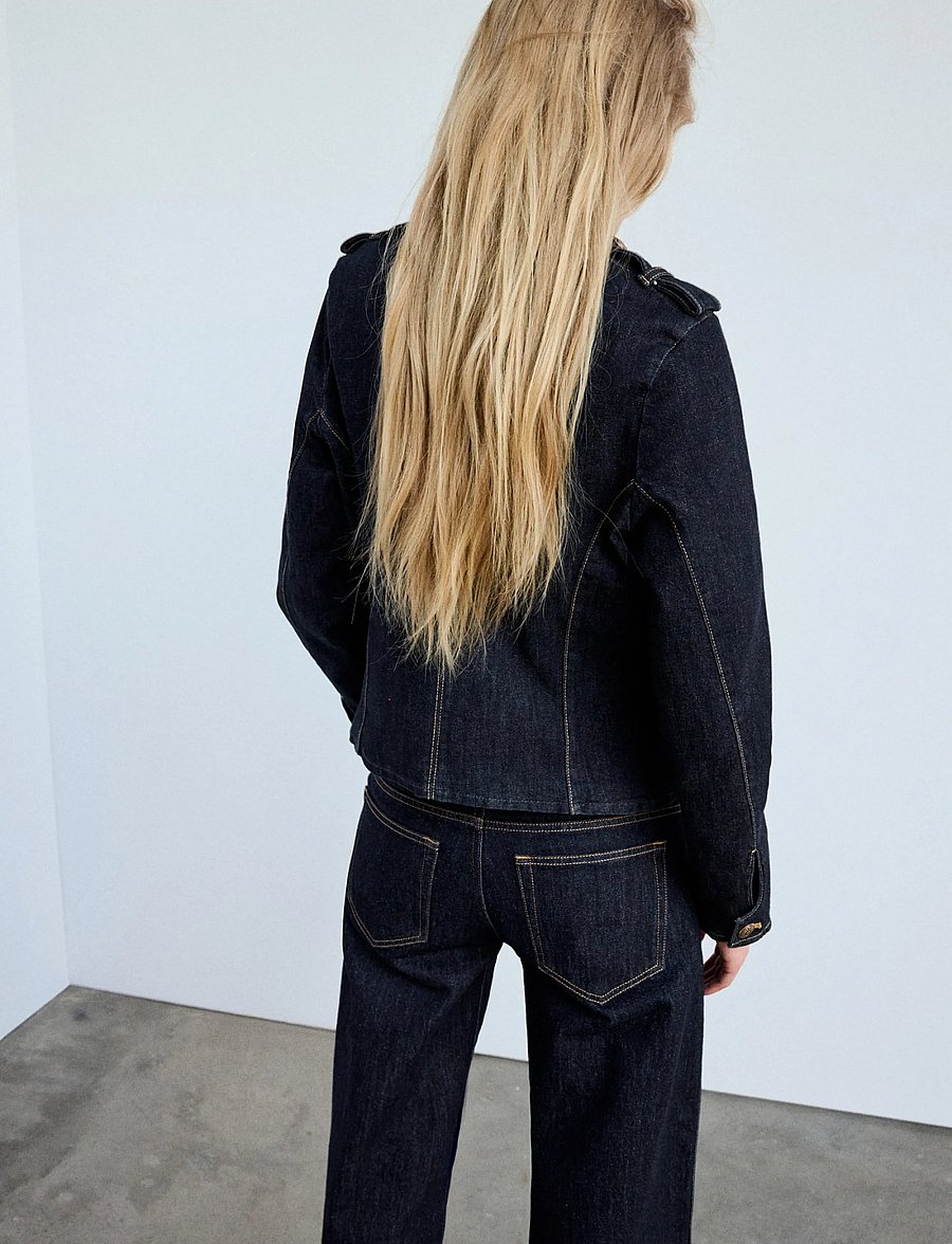 Mango - Denim jacket with decorative frog fastenings - forårsjakker - open blue - 2