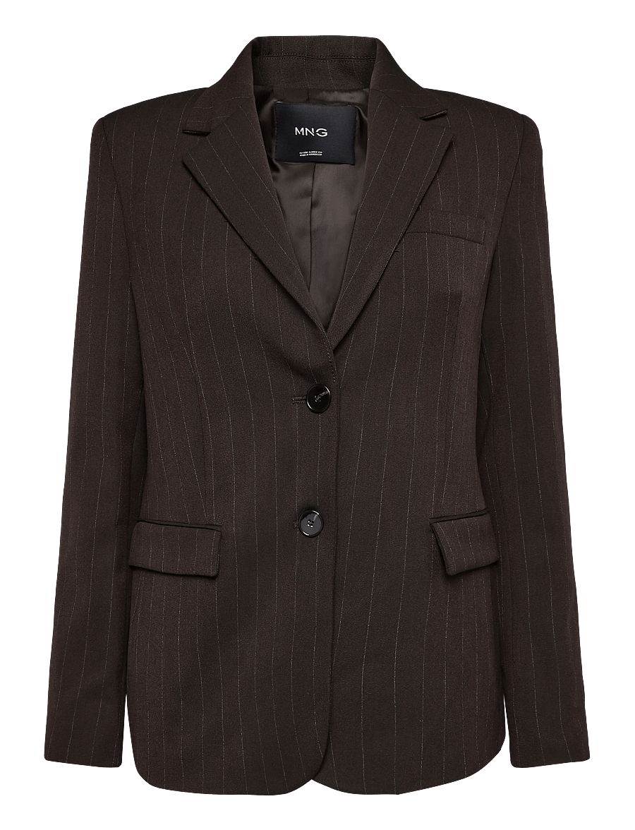 Mango - Straight-fit suit blazer - enkeltradede blazere - brown - 1