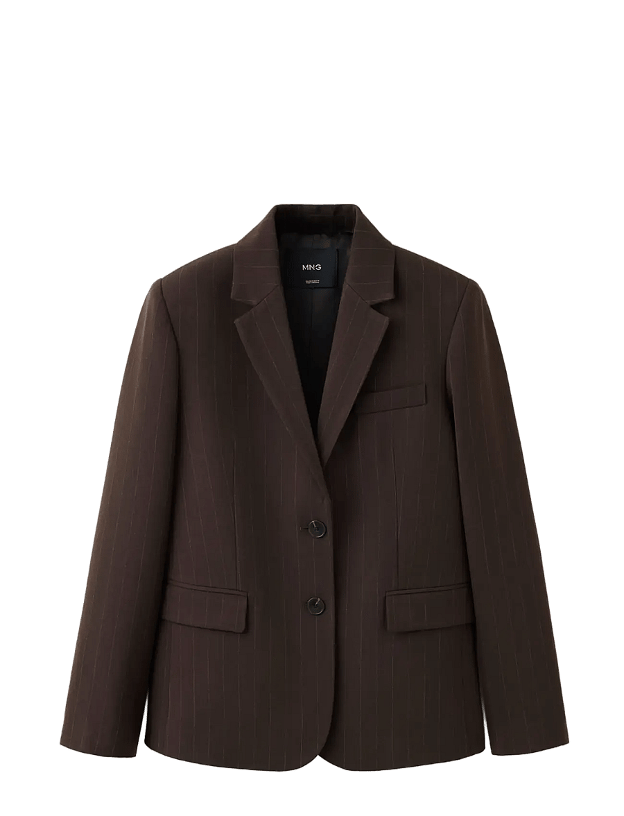 Mango - Straight-fit suit blazer - enkelknäppta kavajer - brown - 1