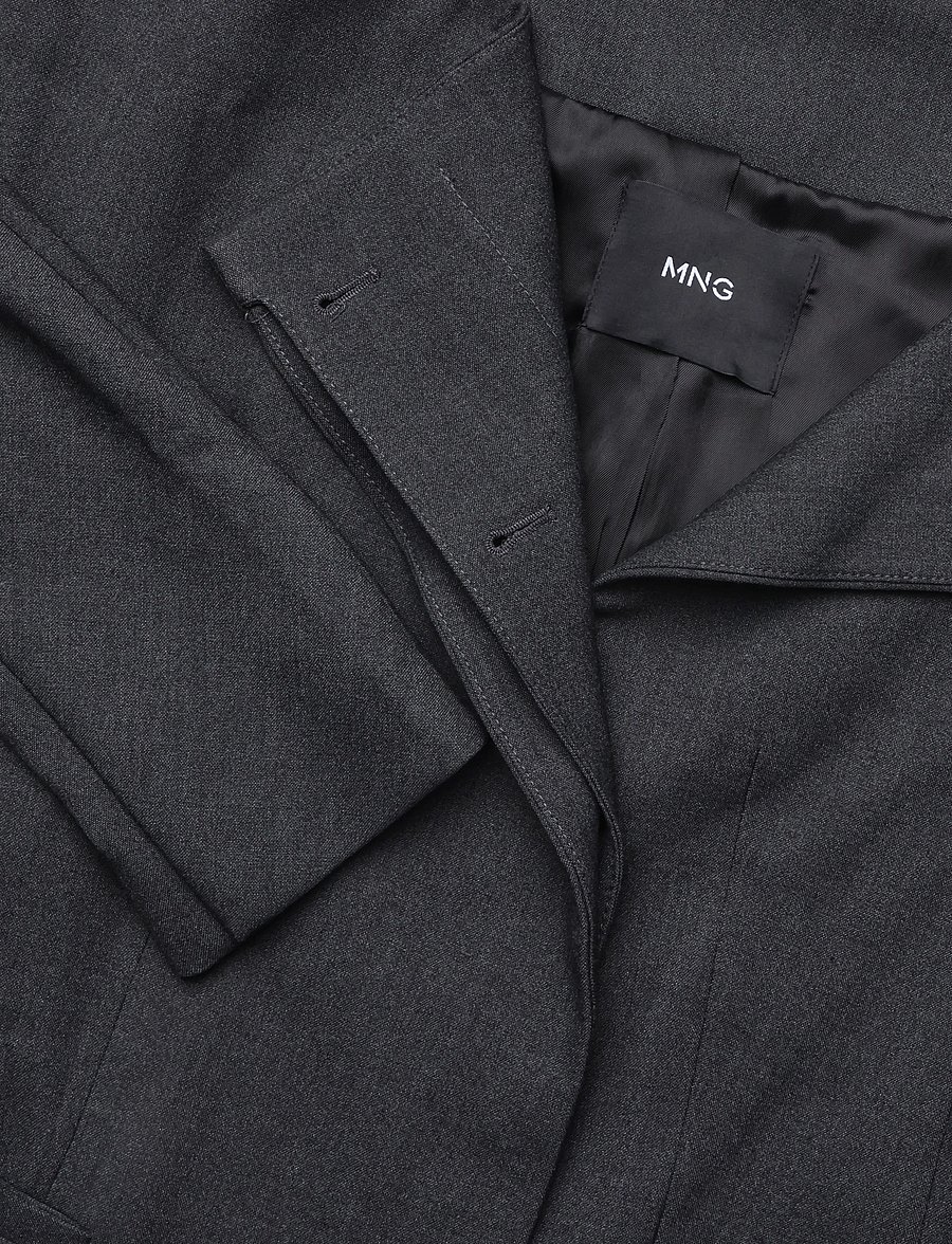 Mango - Asymmetrical fitted blazer - enkeltradede blazere - grey - 4