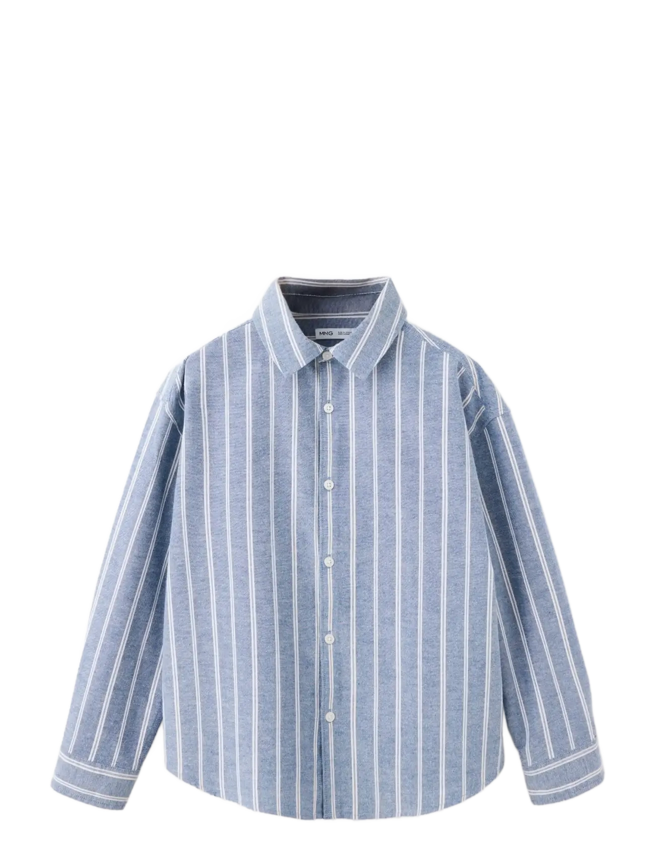Mango 100% cotton striped shirt - Överdelar - MEDIUM BLUE / blue