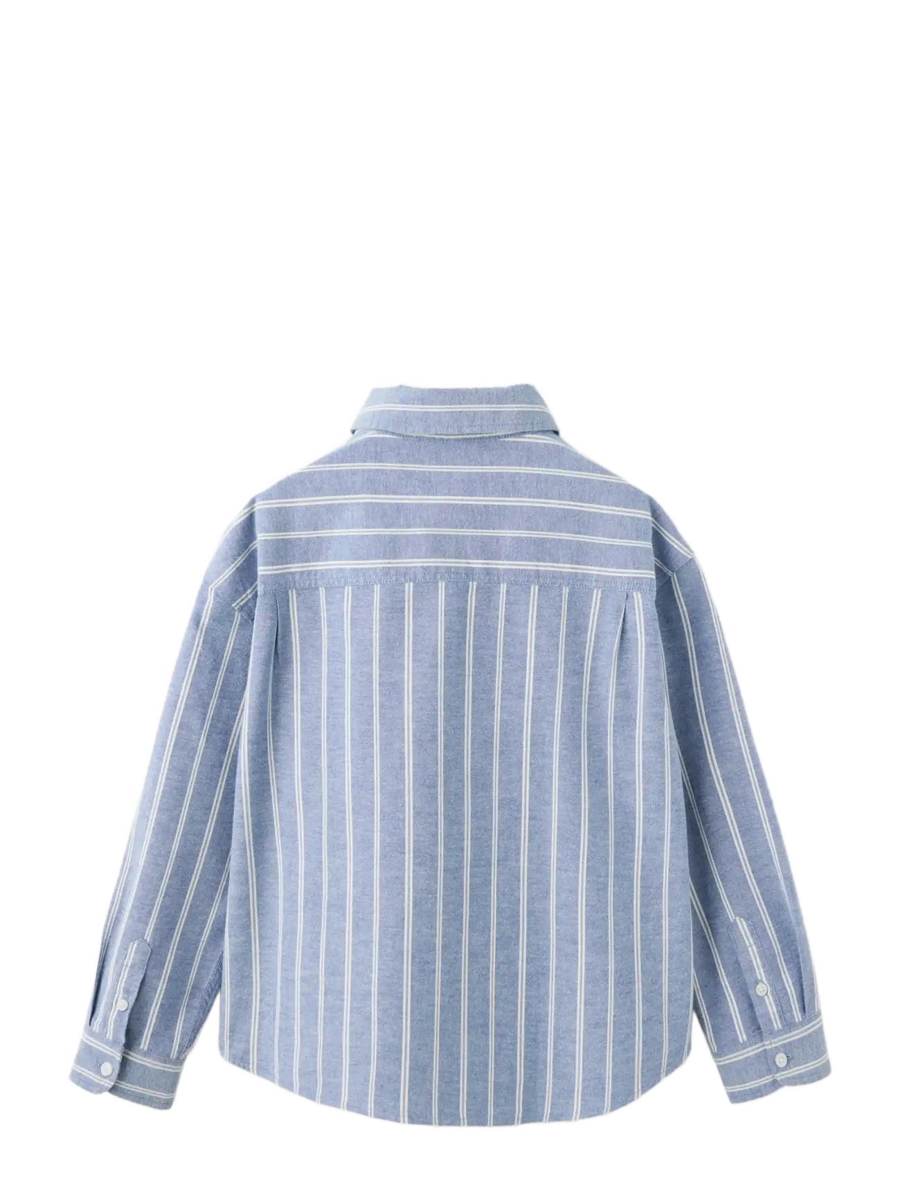 Mango - 100% cotton striped shirt - långärmade skjortor - medium blue - 1