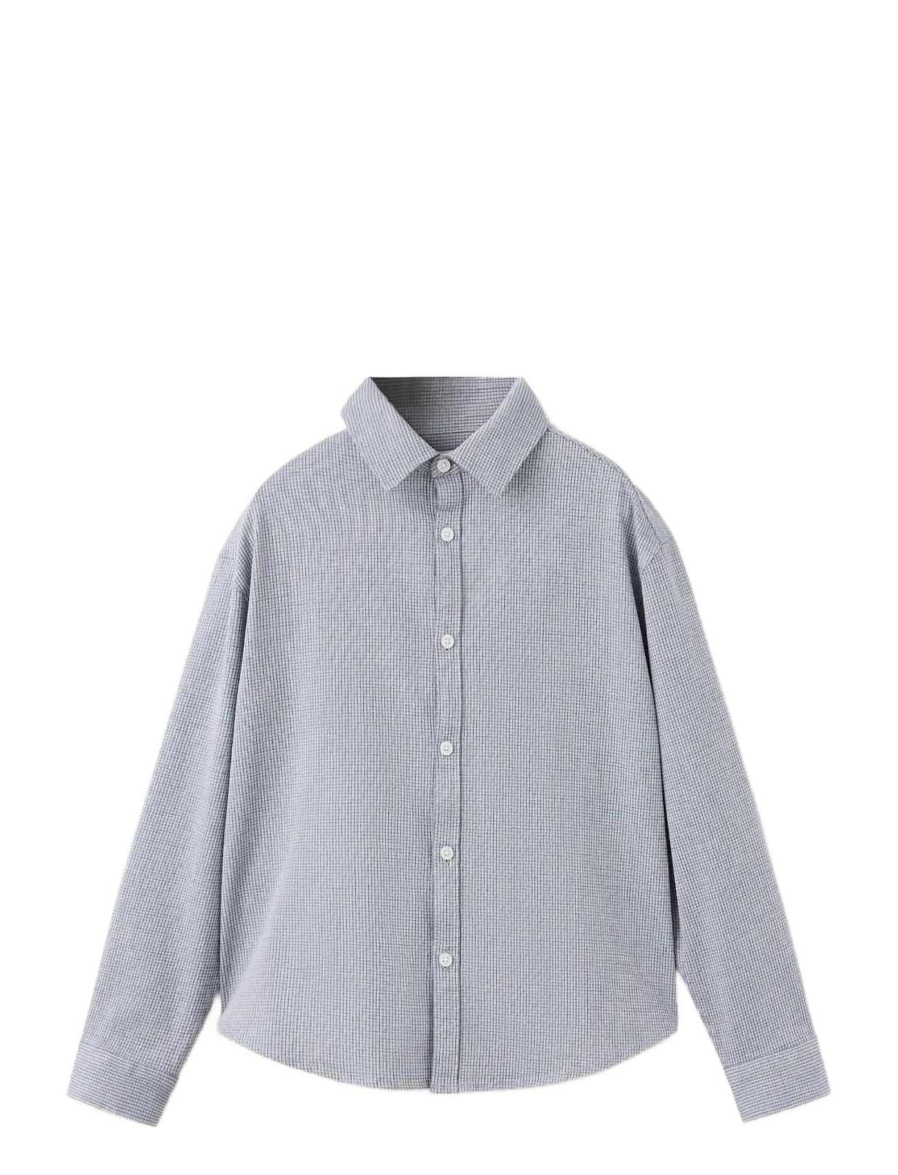Mango Check cotton shirt - Överdelar - GREY / grey