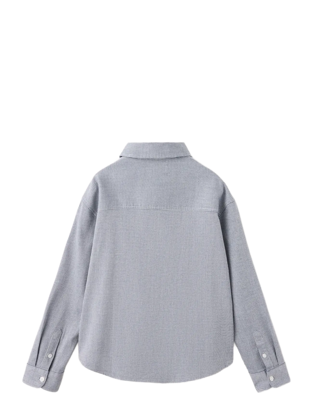 Mango - Check cotton shirt - långärmade skjortor - grey - 1