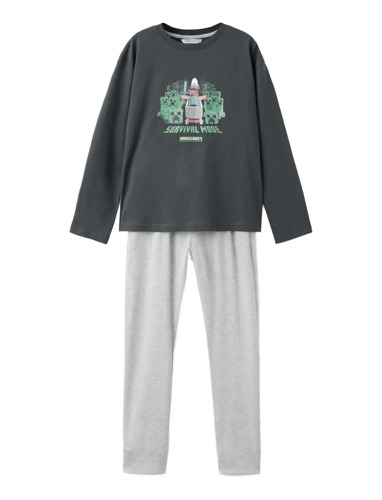 Mango Full printed cotton pyjamas set - Pyjamas - CHARCOAL / grey