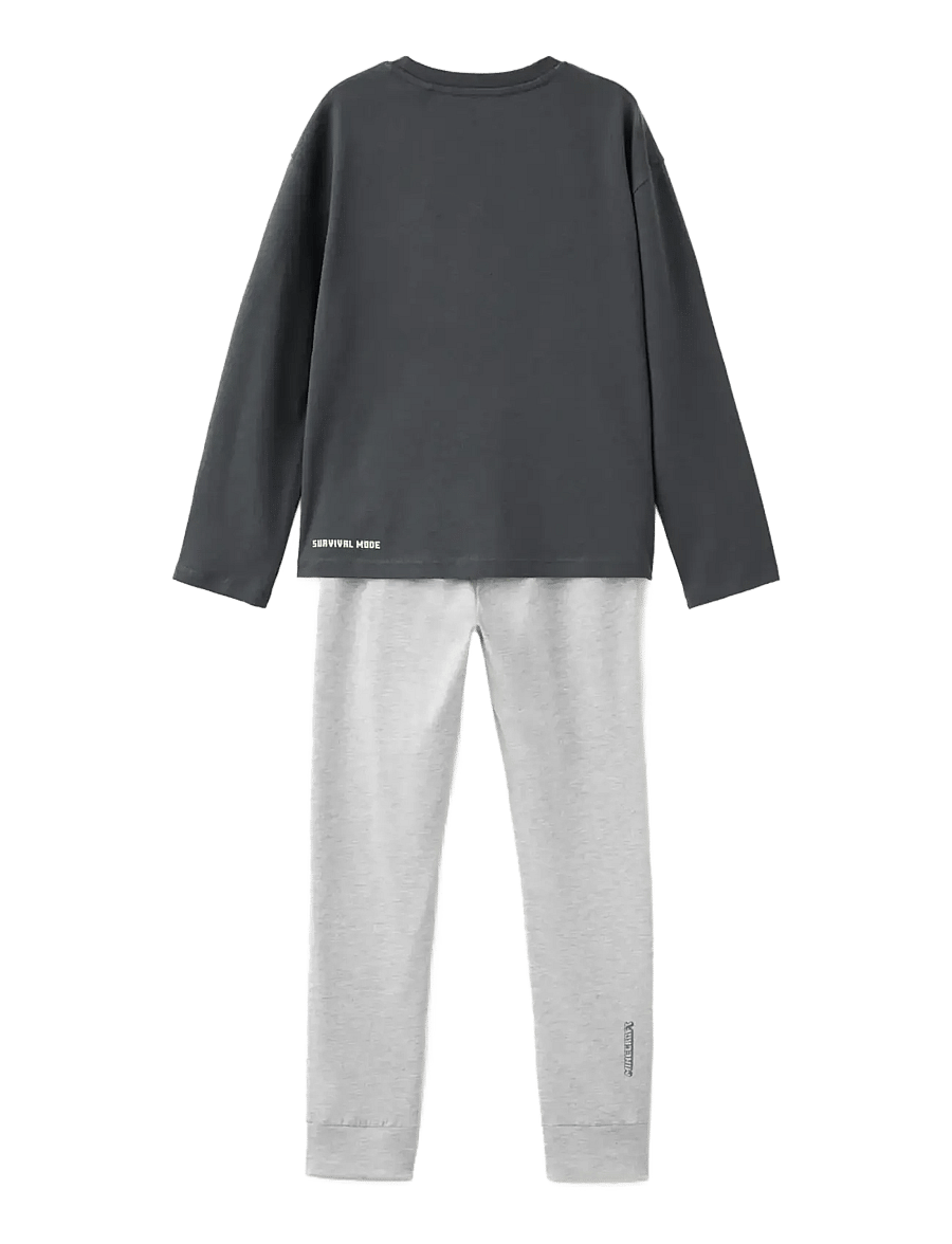Mango - Full printed cotton pyjamas set - pyjamassæt - charcoal - 1