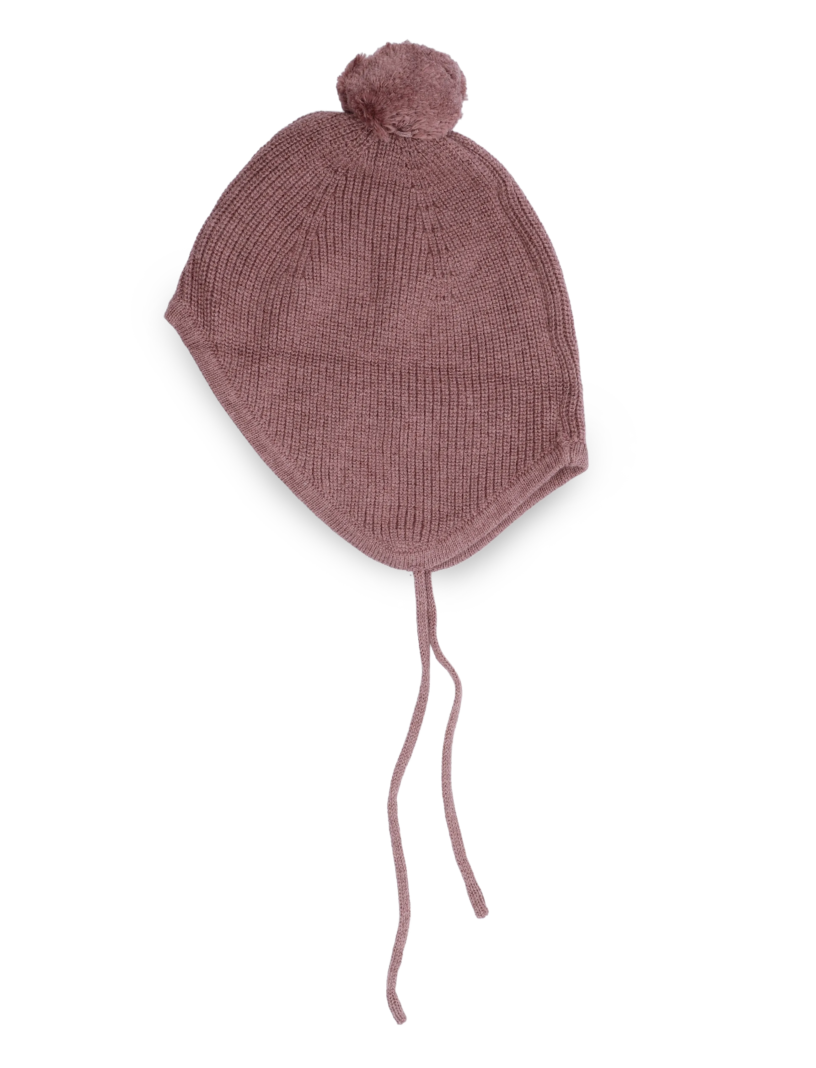 Mango Pom pom cable-knit beanie - Beanies - DARK RED / burgundy