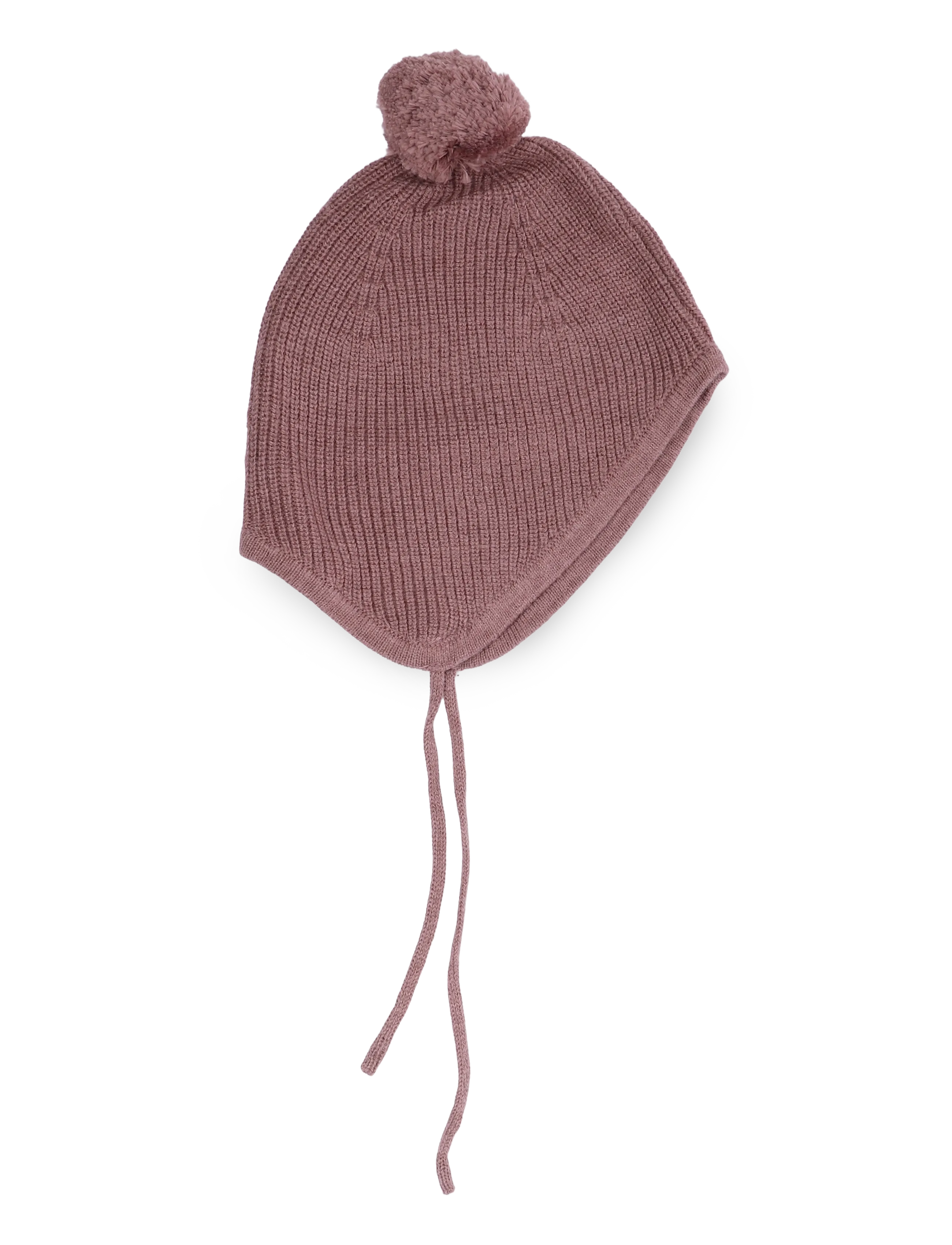Mango - Pom pom cable-knit beanie - babymössor - dark red - 1