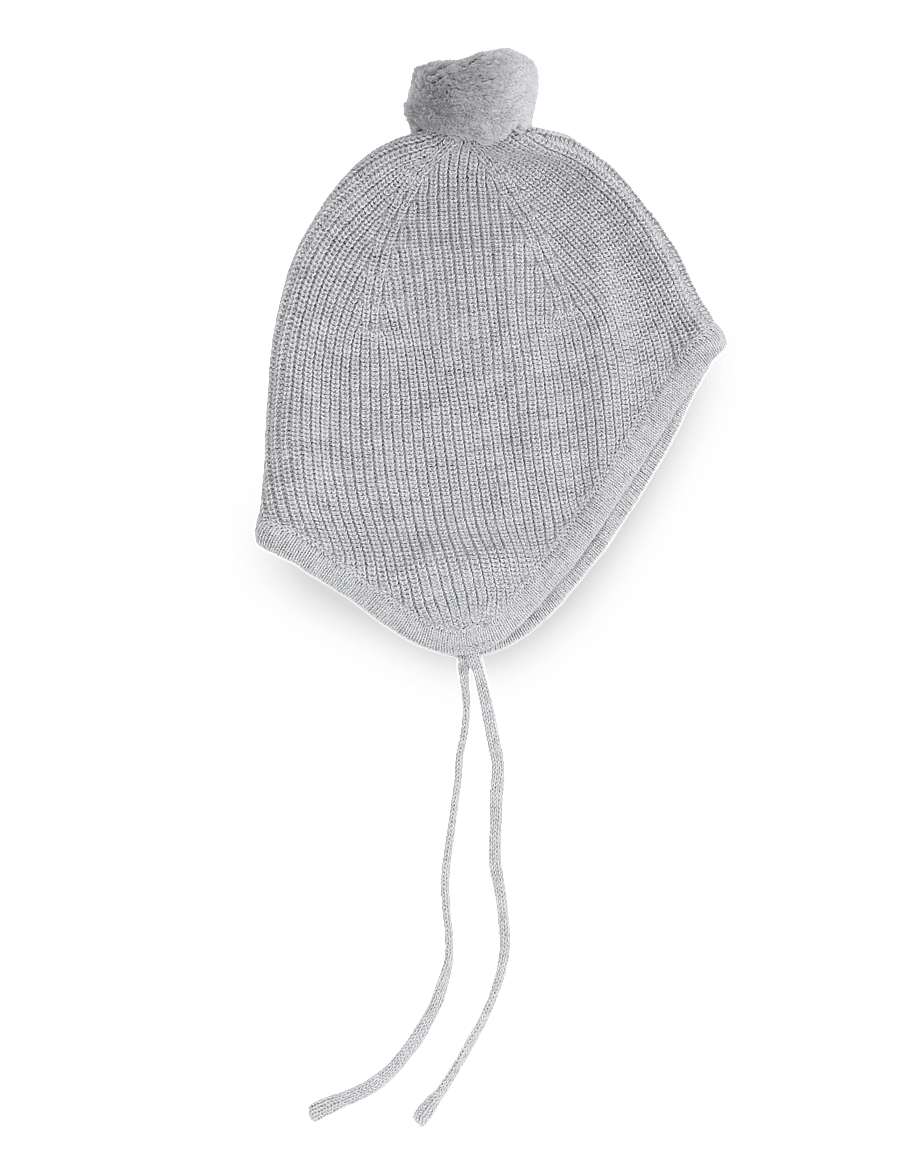 Mango - Pom pom cable-knit beanie - babymössor - medium grey - 1