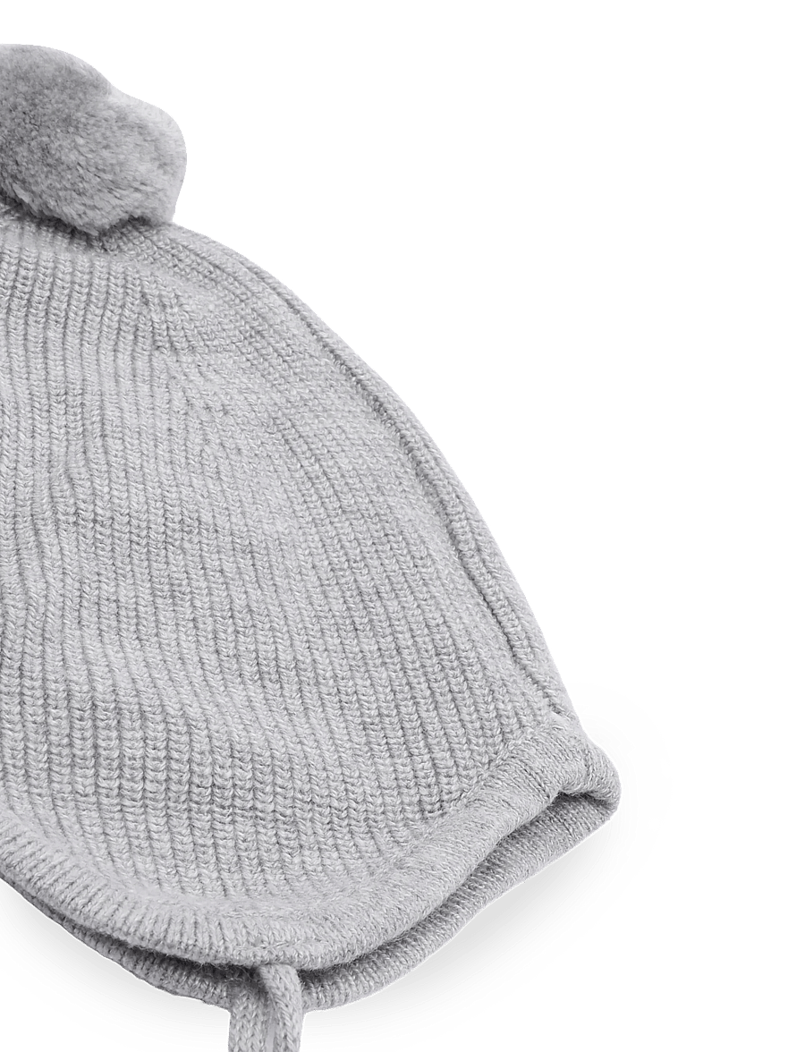 Mango - Pom pom cable-knit beanie - babymössor - medium grey - 2