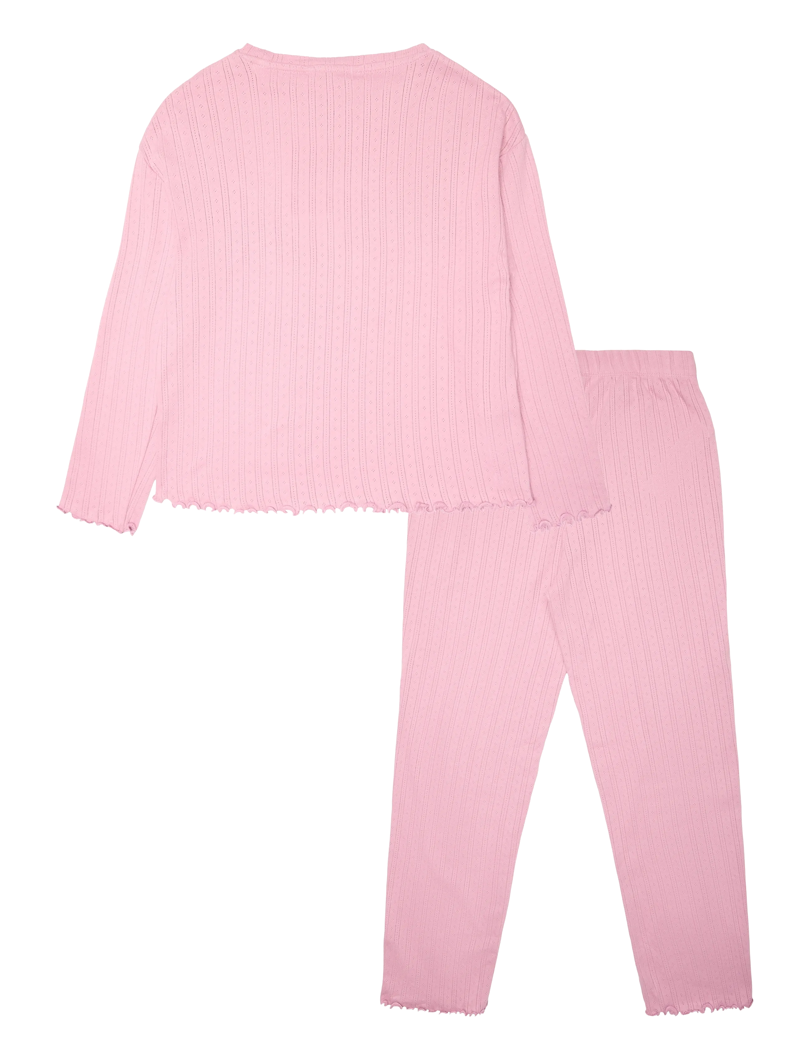 Mango - Long ribbed pyjama - pyjamassæt - pink - 1