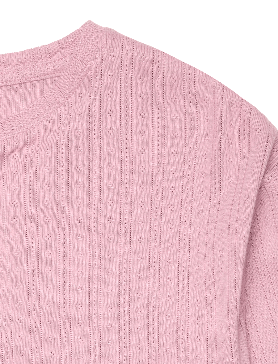 Mango - Long ribbed pyjama - pyjamassæt - pink - 4