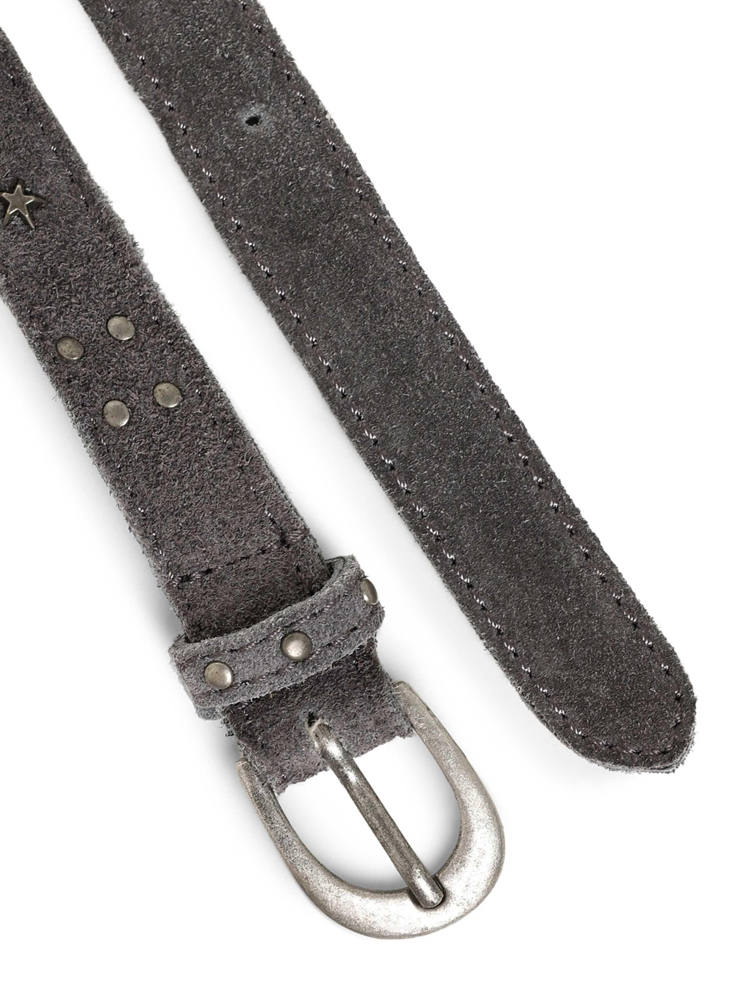 Mango - Stud leather belt - skärp - grey - 1