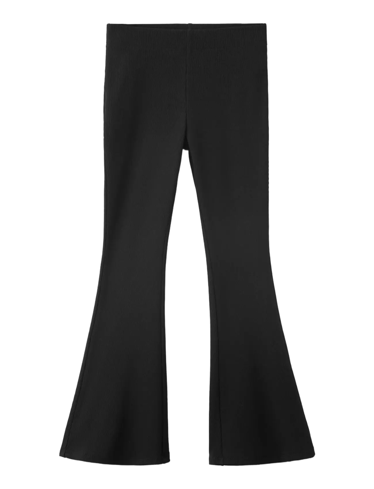 Mango Ribbed Flared Leggings, 146, Black, Underdele > Leggings, Børn