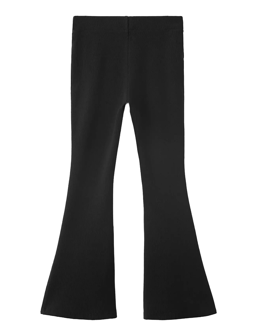Mango - Ribbed flared leggings - leggings - black - 1