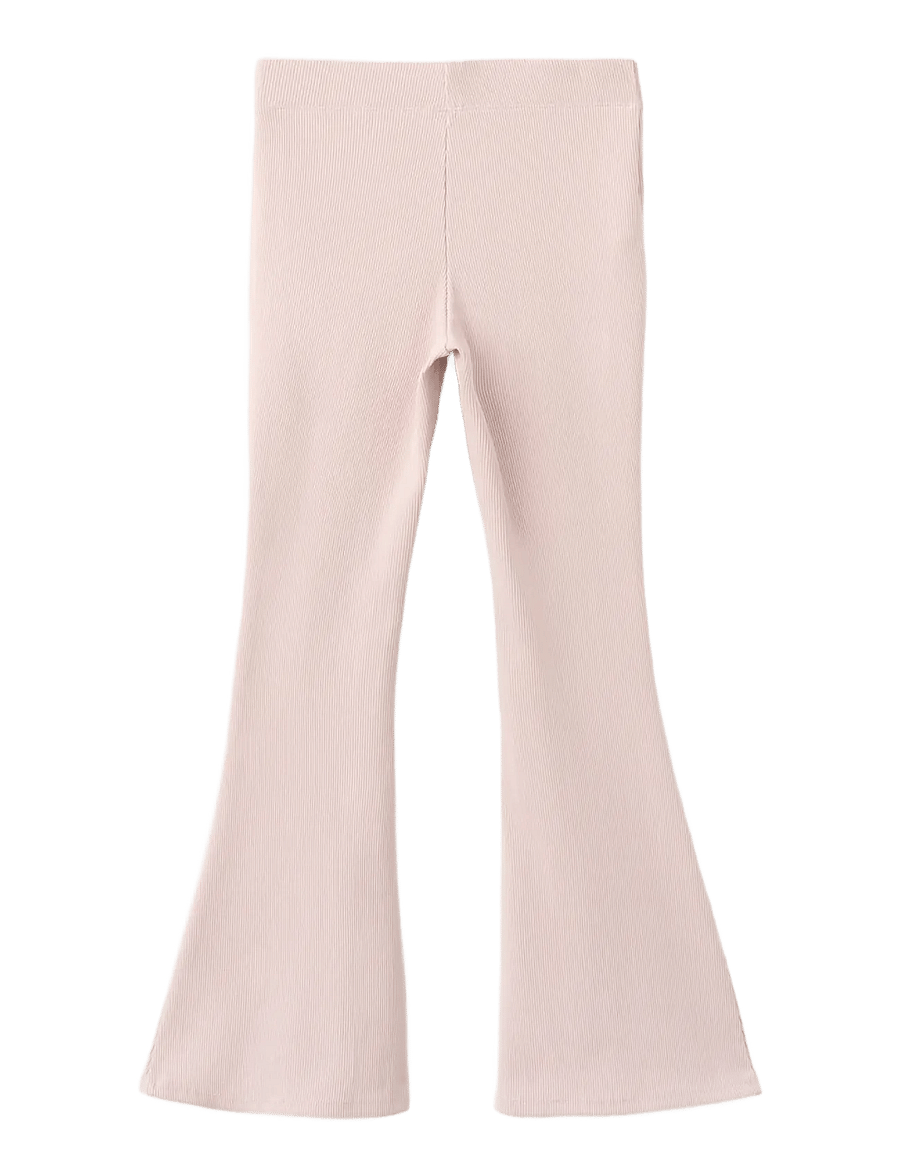 Mango - Ribbed flared leggings - leggings - pink - 1