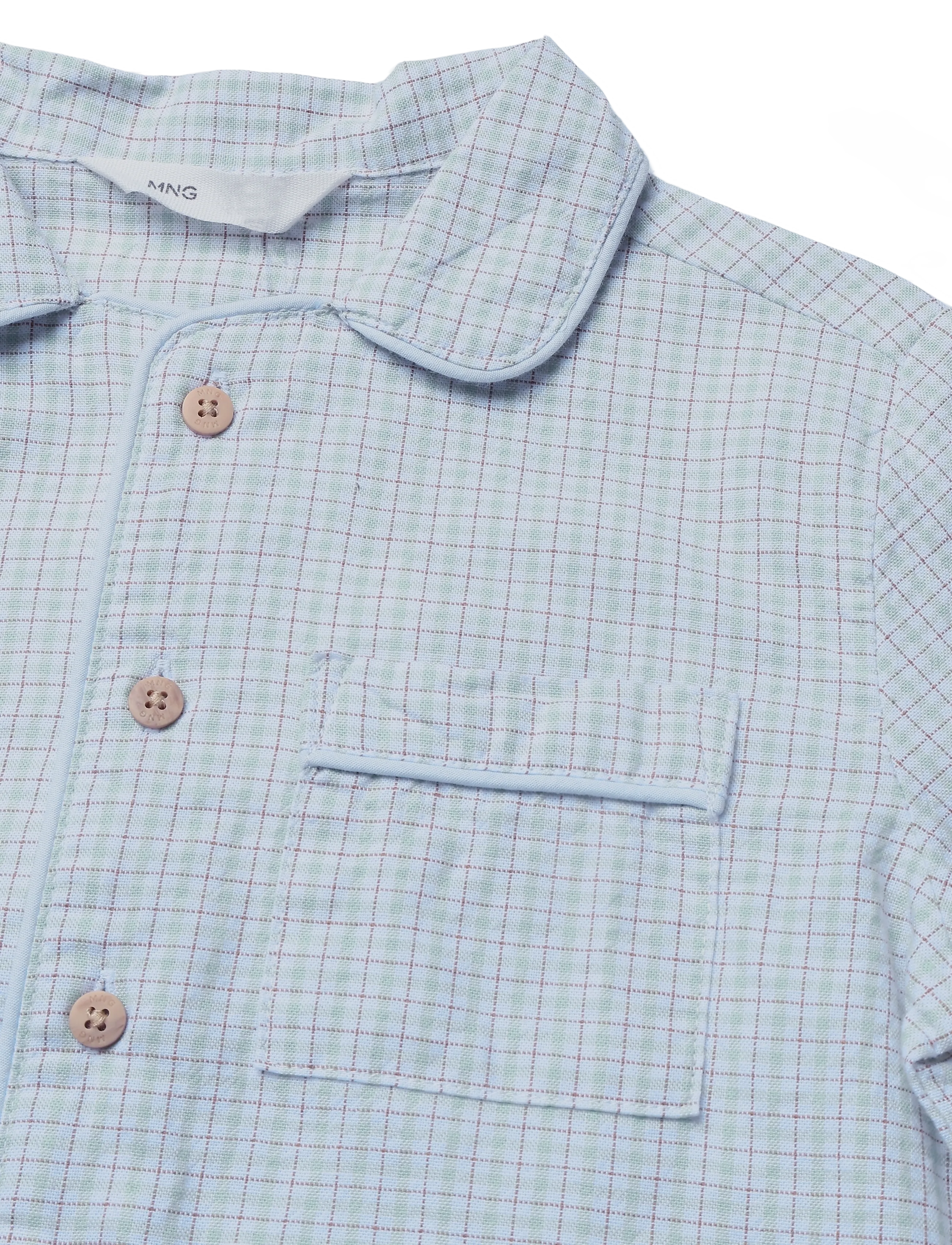 Mango - Set of long check pyjamas - pyjamassæt - turquoise - aqua - 4