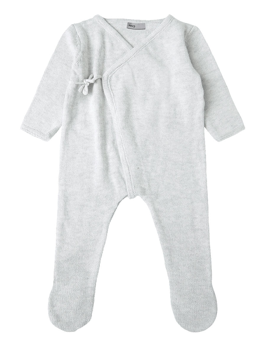 Mango - Wrap long jumpsuit - buksedragter - lt pastel grey - 0