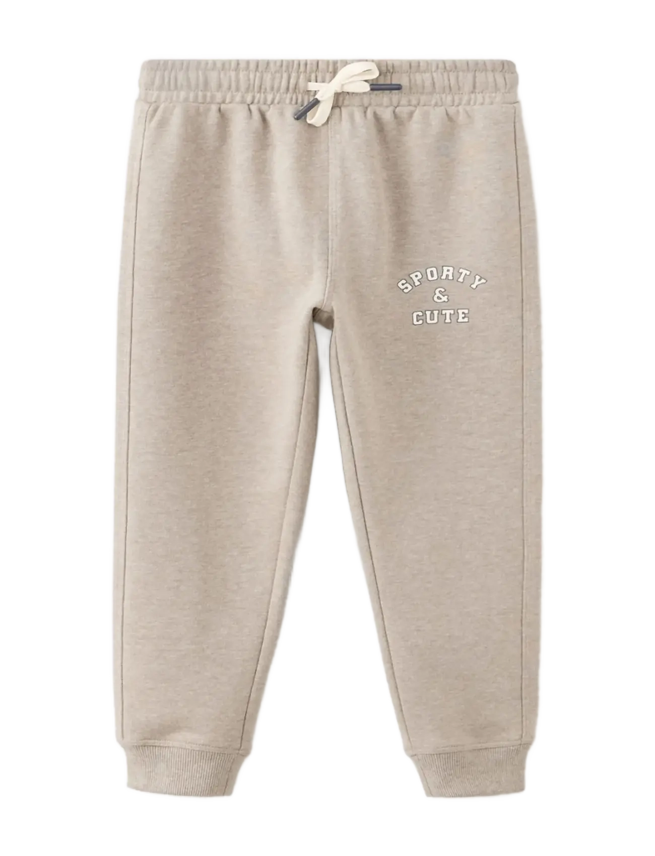Mango Jogger trousers with printed detail - Mjukisbyxor - LT PASTEL BROWN / beige