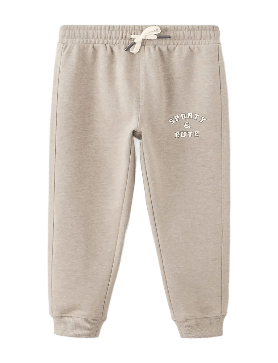 Mango - Jogger trousers with printed detail - sweatpants - lt pastel brown - 0