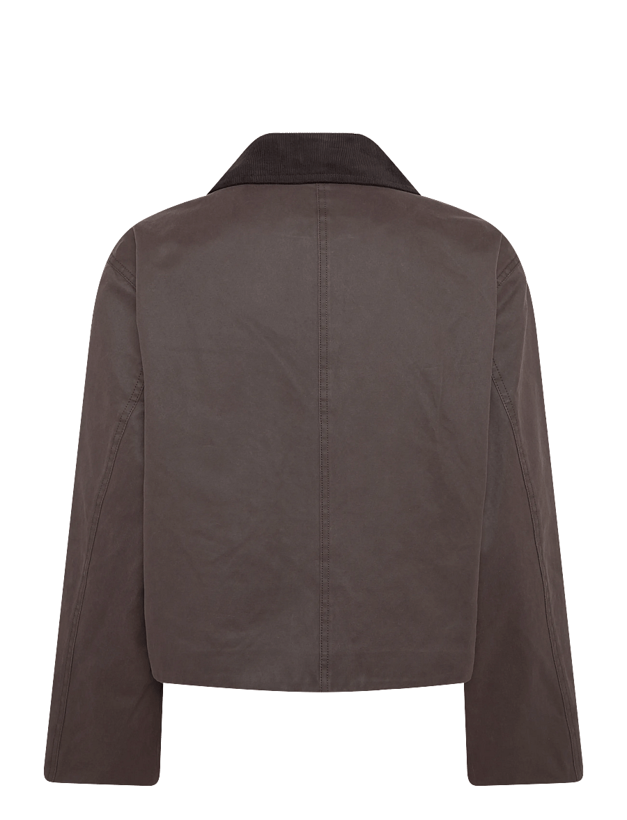 Mango - Corduroy-collar jacket with pockets - utilityjackor - dark brown - 2