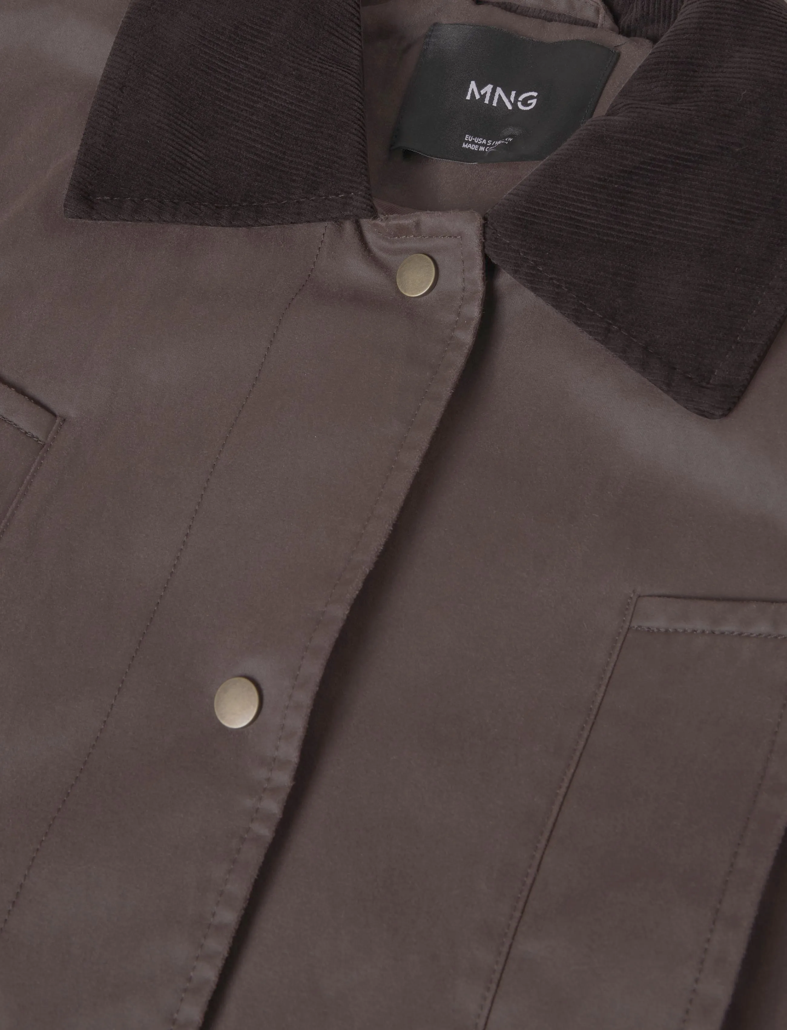 Mango - Corduroy-collar jacket with pockets - utilityjackor - dark brown - 4