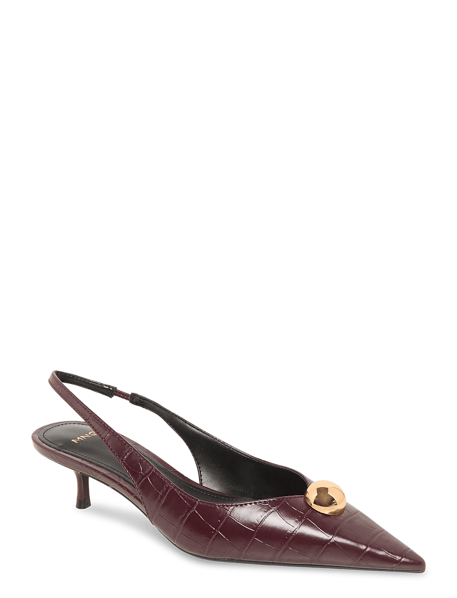 Mango - Metal-beaded high-heel shoe - slingbacks med hæle - dark red - 0