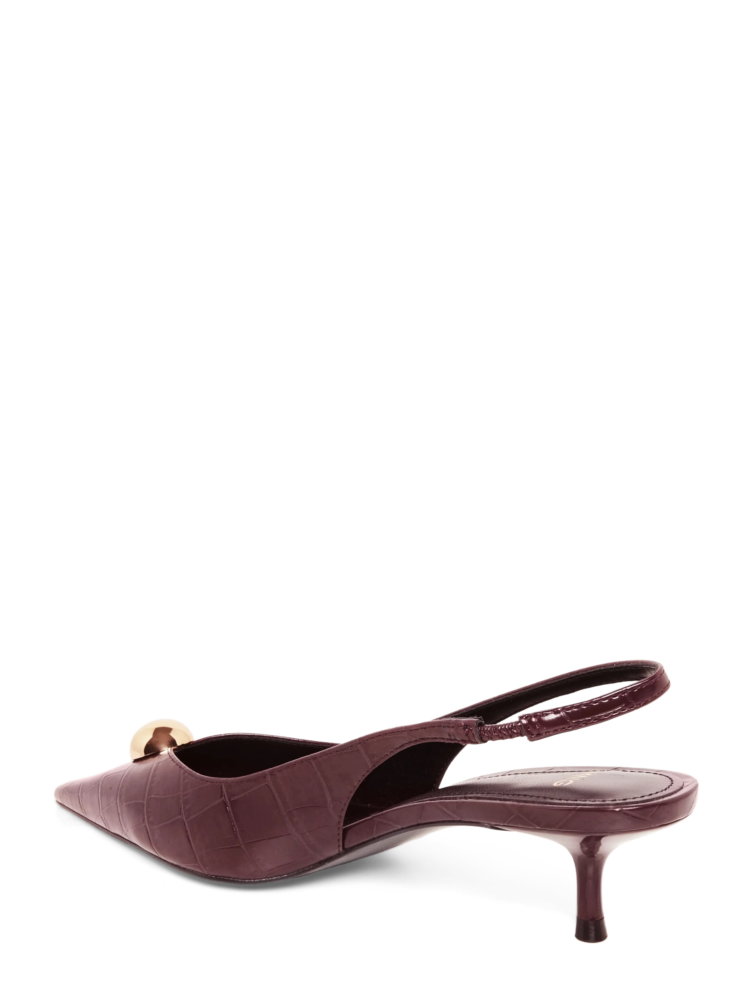 Mango Metal-Beaded High-Heel Shoe - Burgundy - 36 2
