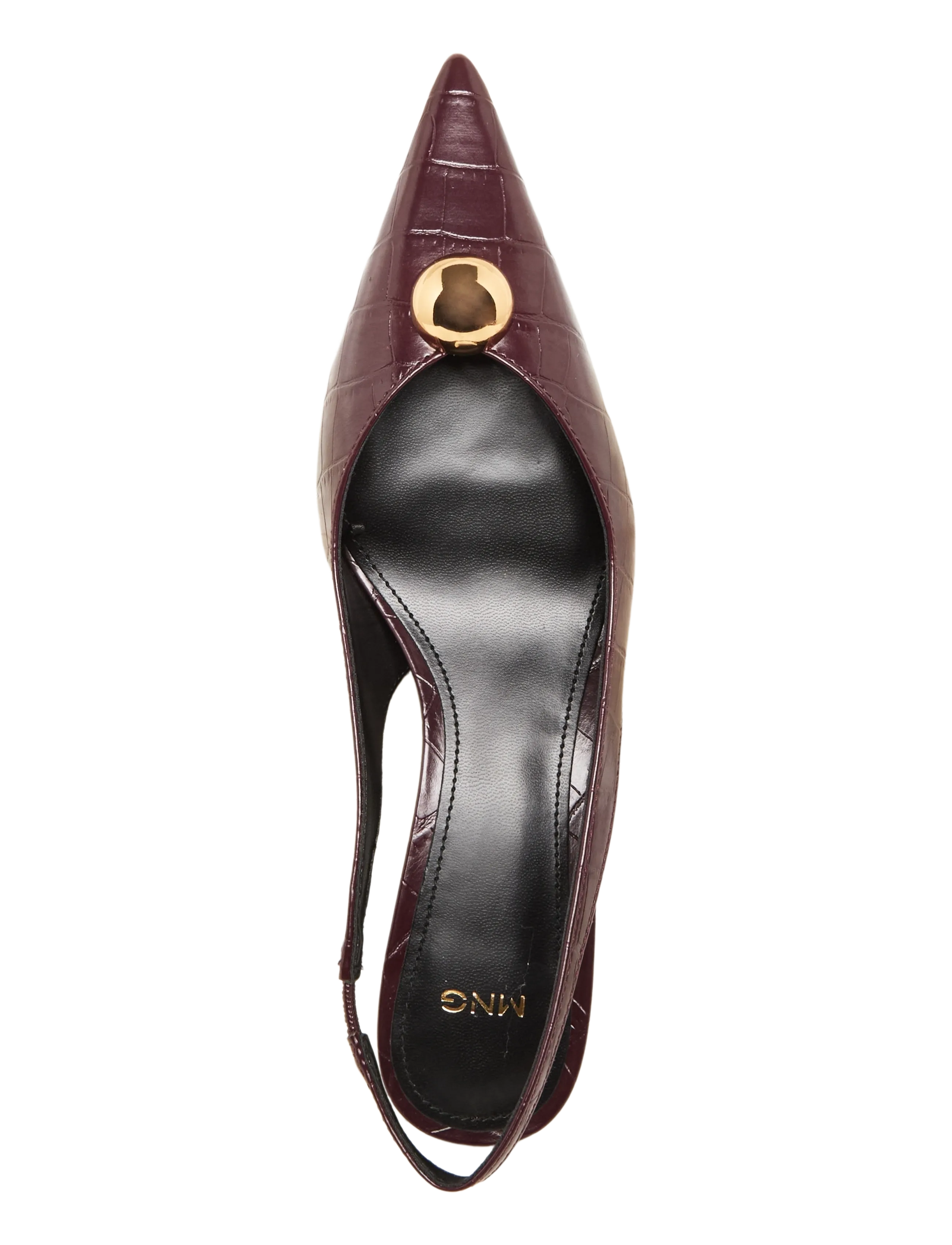 Mango Metal-Beaded High-Heel Shoe - Burgundy - 36 4