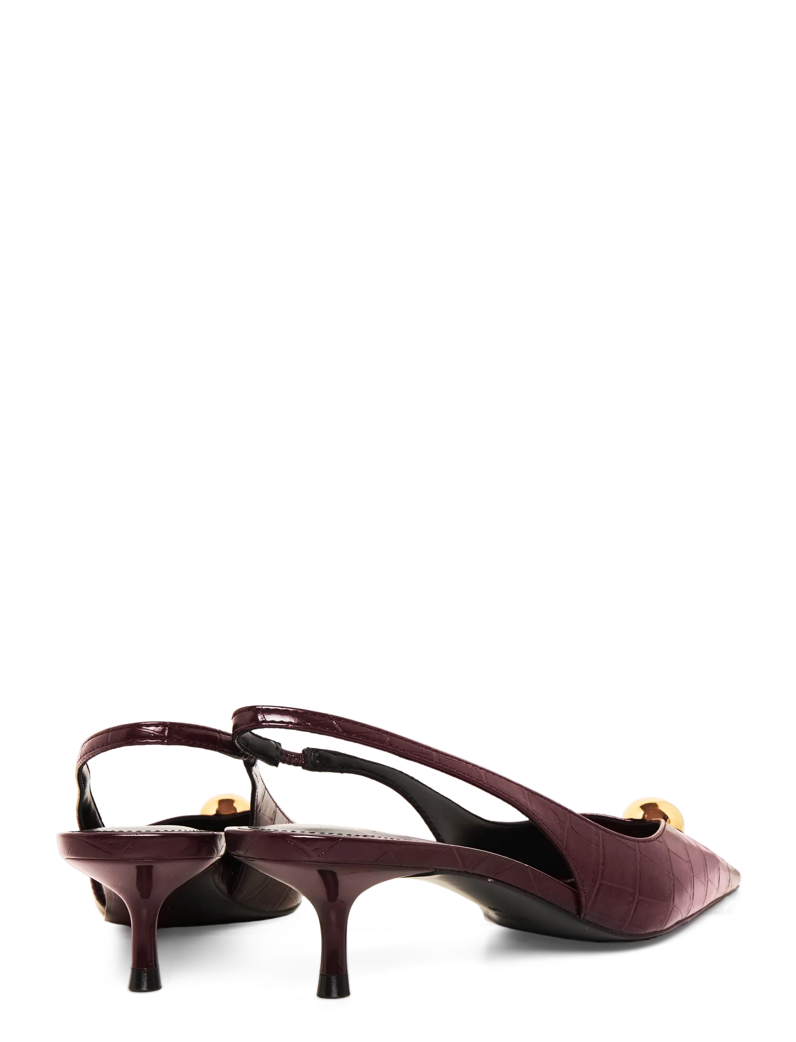 Mango - Metal-beaded high-heel shoe - slingbacks med hæle - dark red - 4
