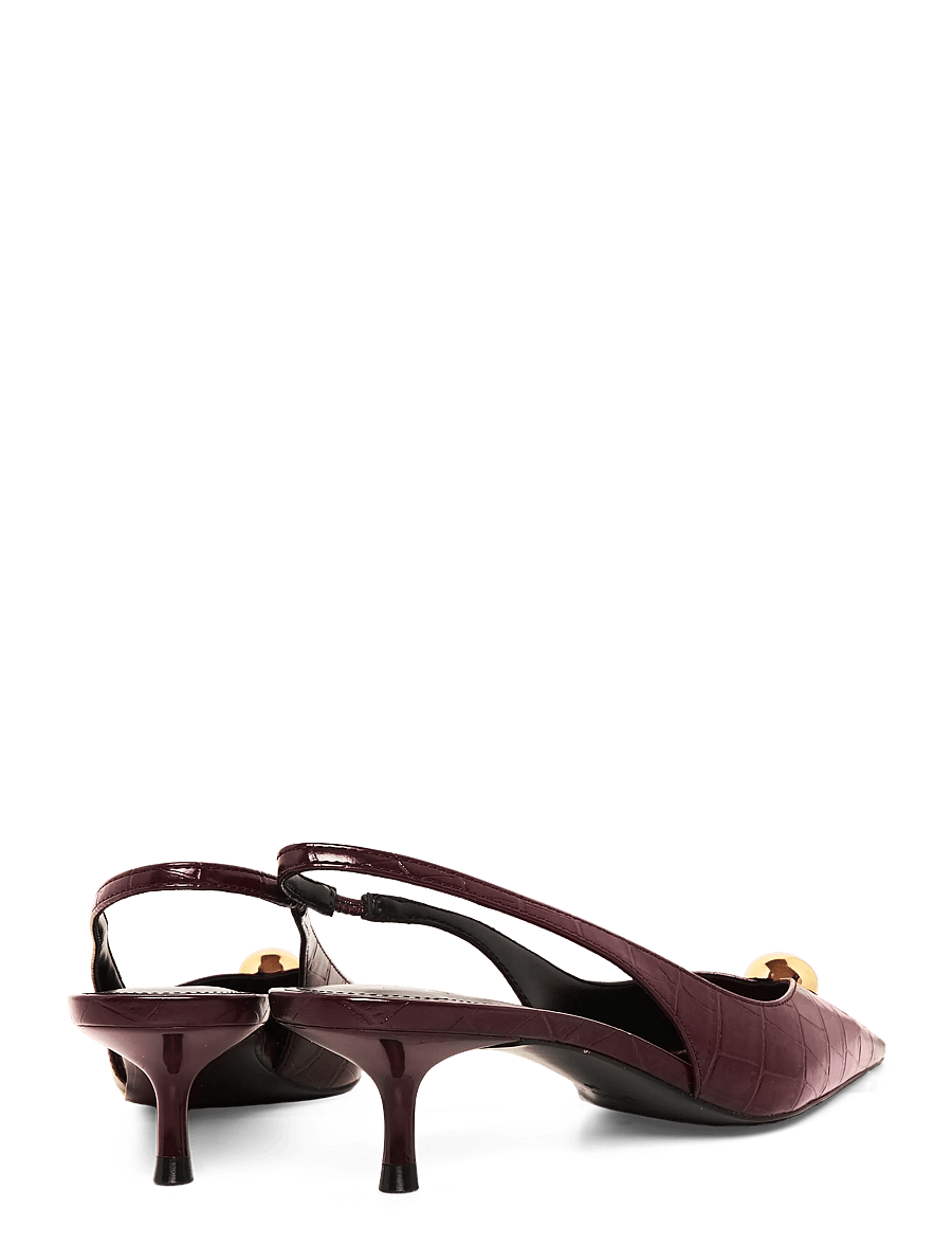 Mango - Metal-beaded high-heel shoe - slingbacks med hæle - dark red - 4