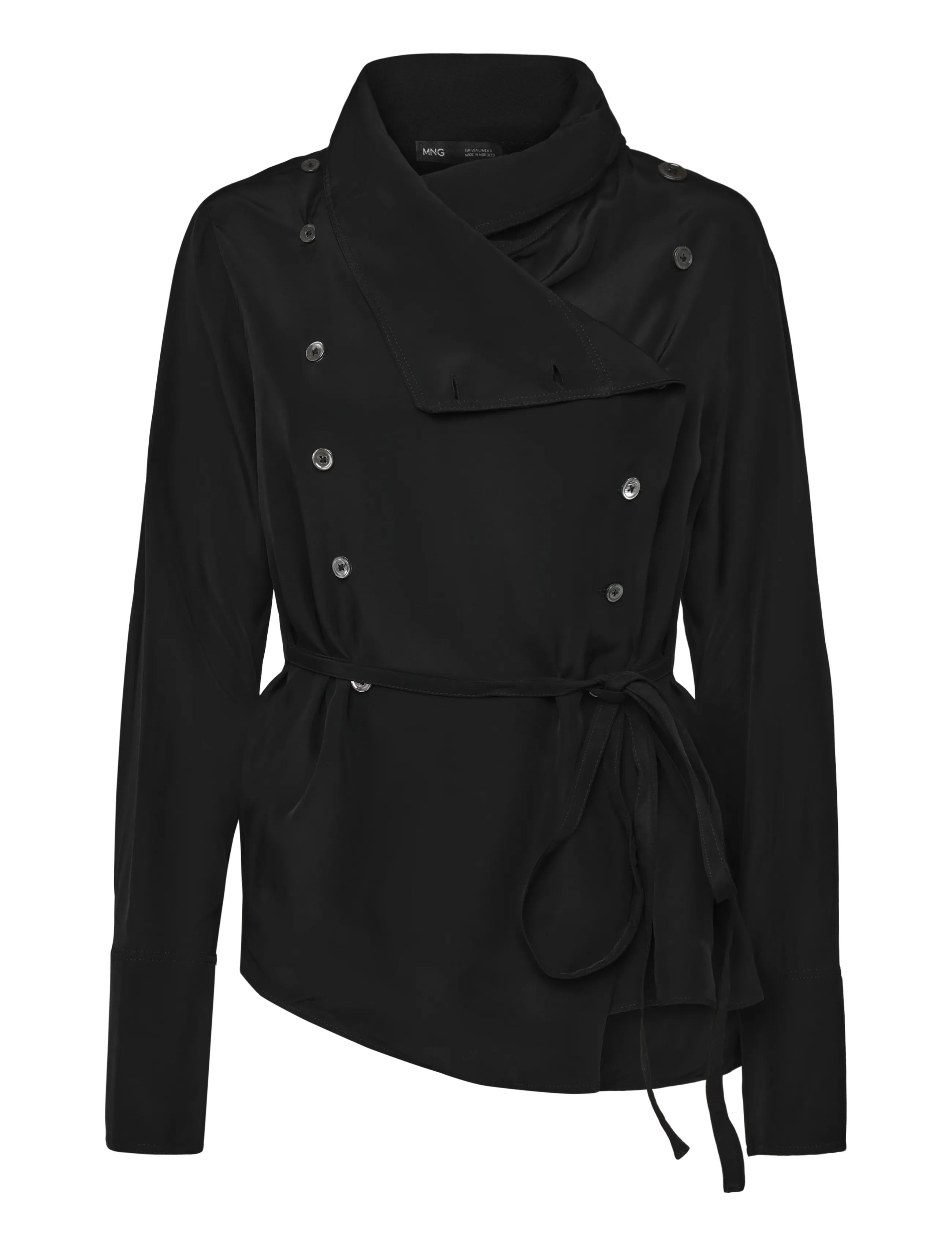 Mango Lyocell overshirt with lapels - Lette jakker - BLACK / black