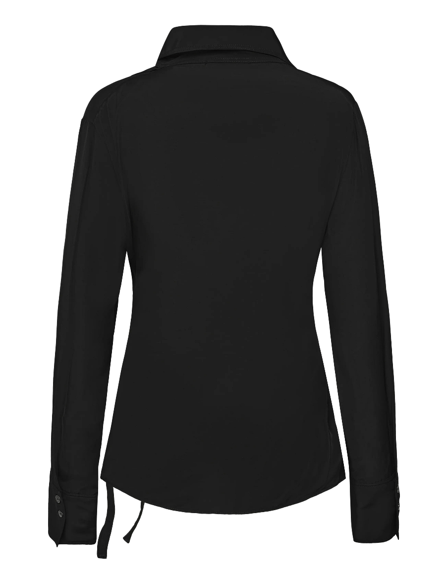 Mango - Lyocell overshirt with lapels - lette jakker - black - 1