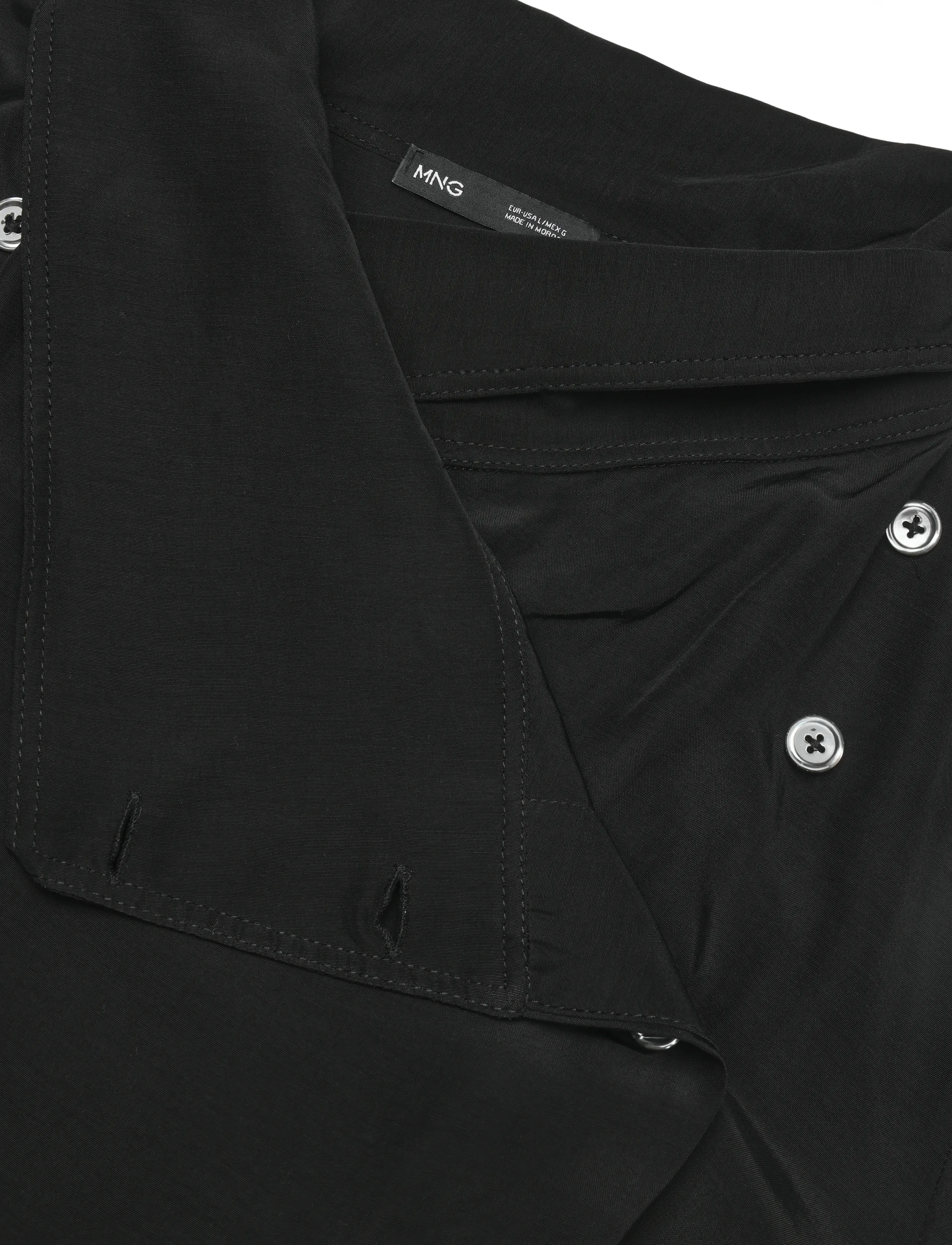 Mango - Lyocell overshirt with lapels - lette jakker - black - 2