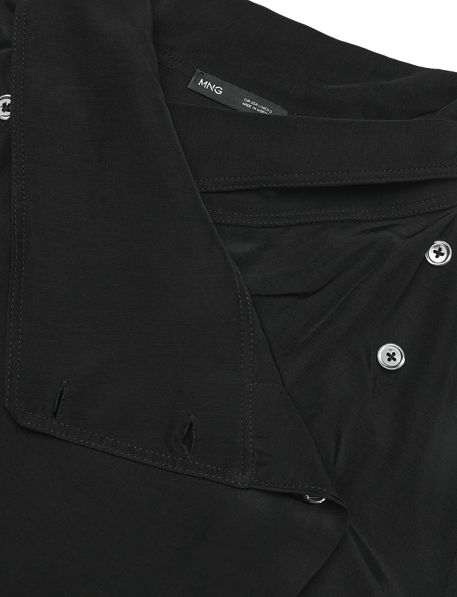 Mango - Lyocell overshirt with lapels - lette jakker - black - 2