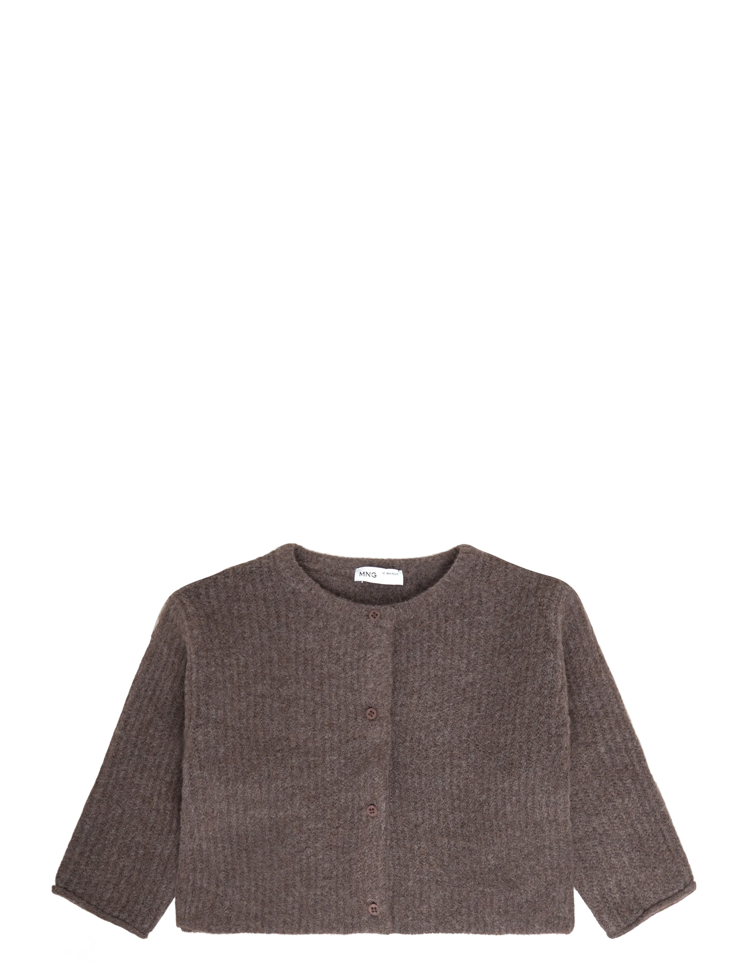 Mango Ribbed knitted cardigan - Strik - BROWN / brown