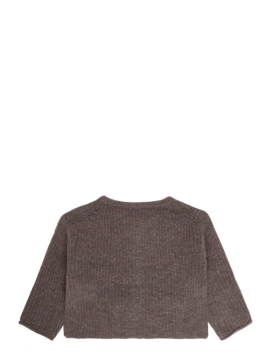 Mango - Ribbed knitted cardigan - cardigans - brown - 1