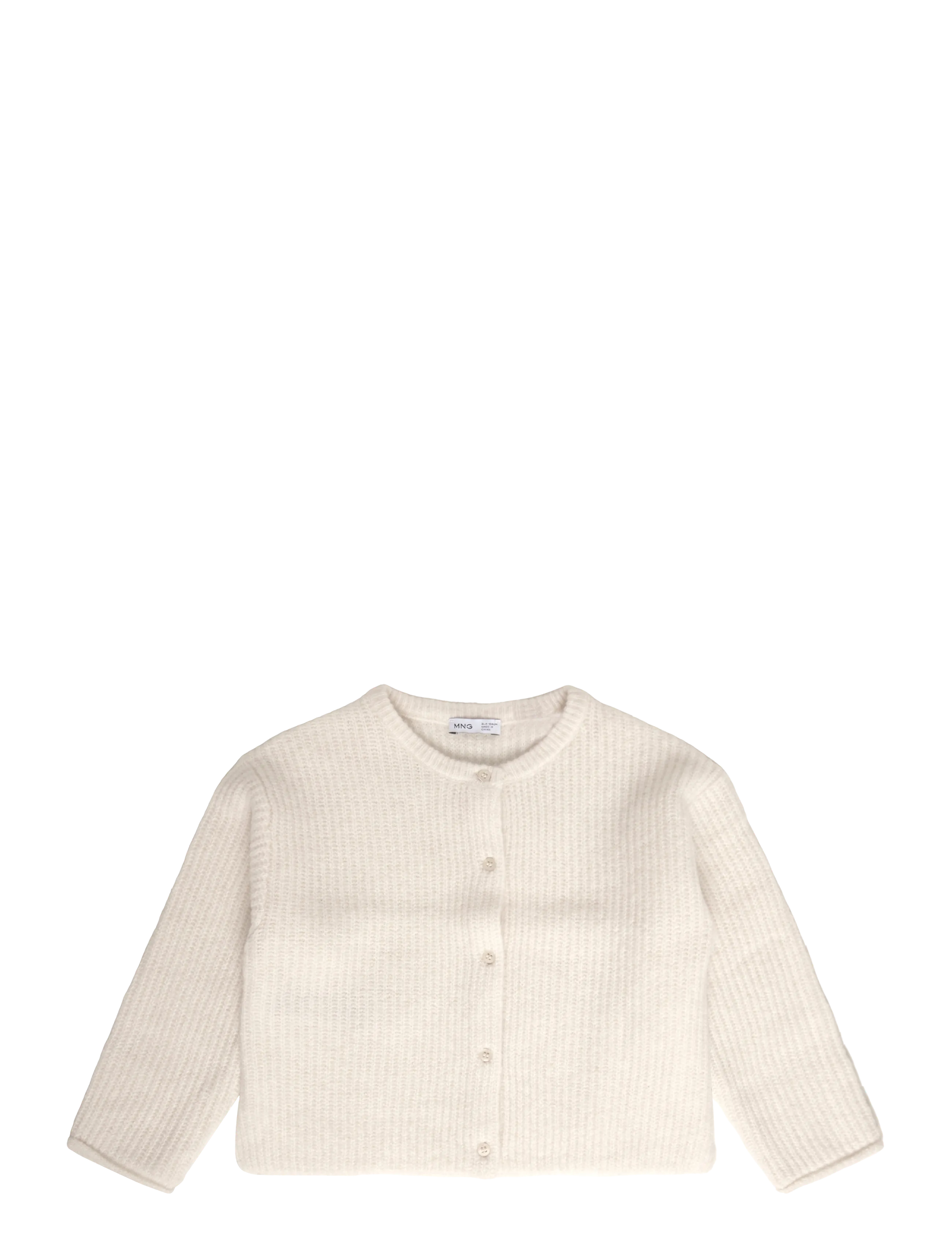 Mango Ribbed knitted cardigan - Tøj - LIGHT BEIGE / beige