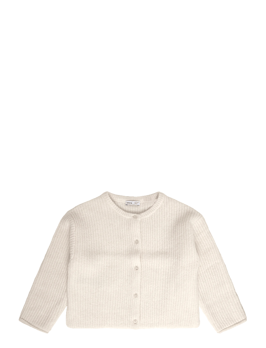 Mango - Ribbed knitted cardigan - cardigans - light beige - 0