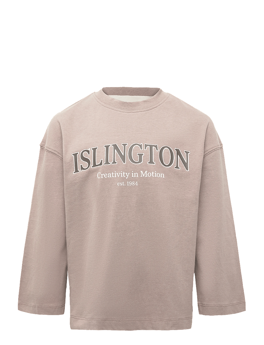 Mango - Printed cotton-blend t-shirt - langærmede t-shirts - medium brown - 0